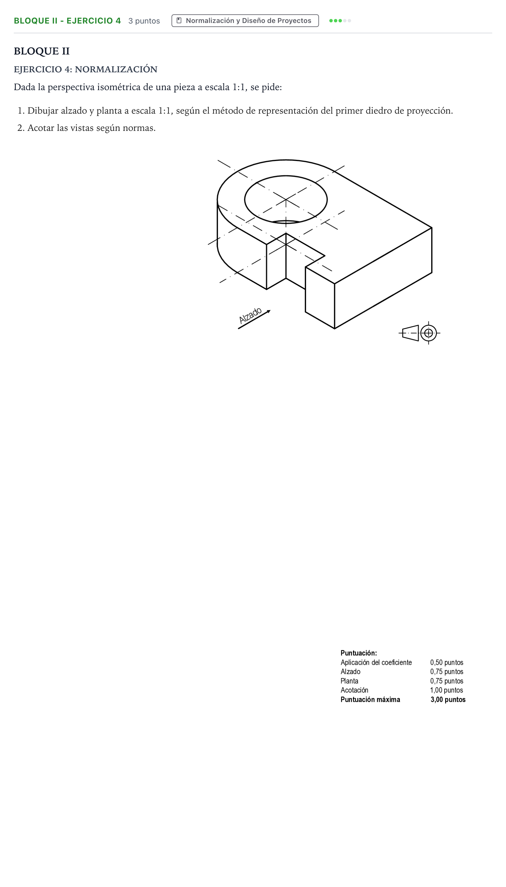 Enunciado: Bloque II - Ejercicio 4 · Dibujo Técnico Aplicado a las Artes Plásticas y al Diseño PAU Andalucía Ordinaria Reserva B 2024