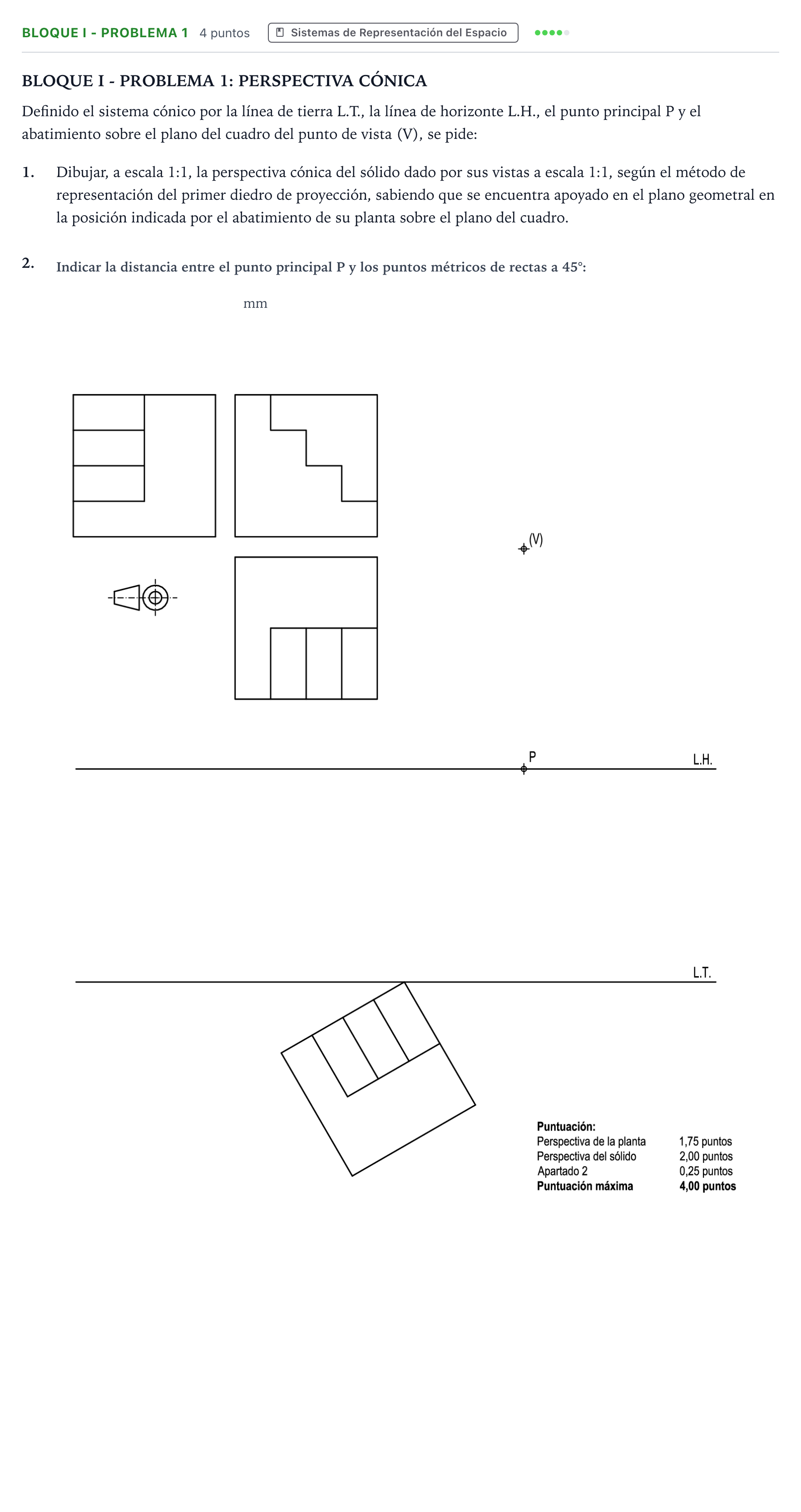 Enunciado: Bloque I - Problema 1 · Dibujo Técnico Aplicado a las Artes Plásticas y al Diseño PAU Andalucía Ordinaria Titular B 2024
