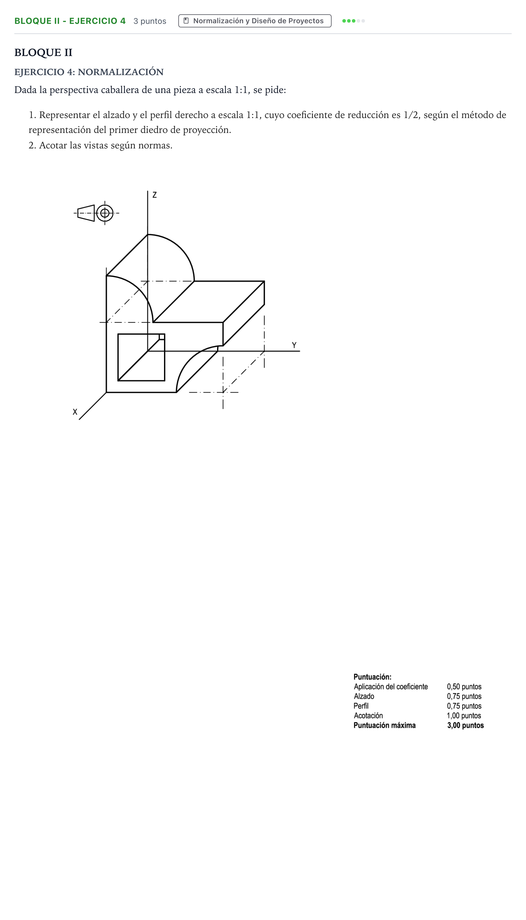 Enunciado: Bloque II - Ejercicio 4 · Dibujo Técnico Aplicado a las Artes Plásticas y al Diseño PAU Andalucía Ordinaria Titular B 2024