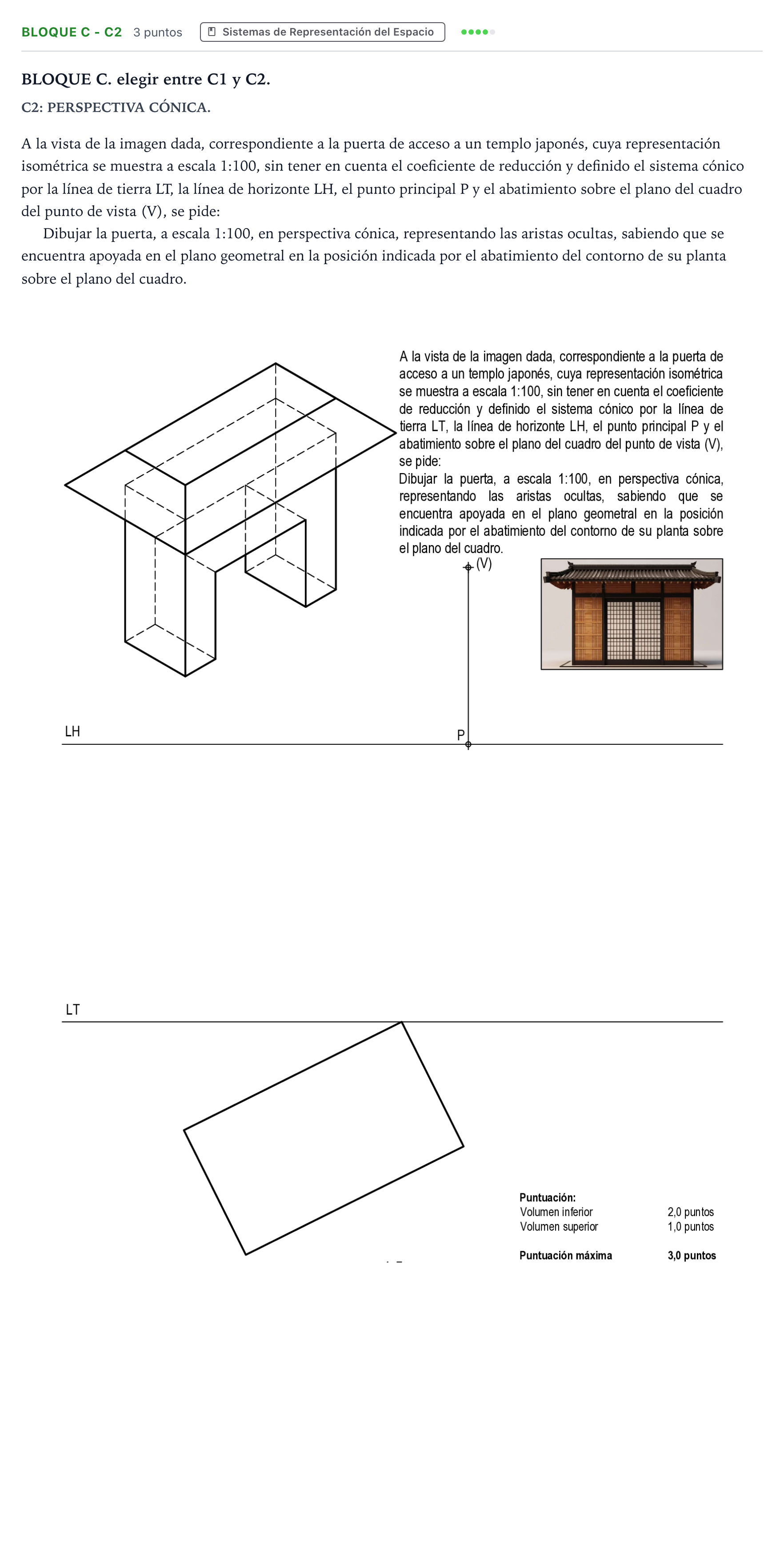 Enunciado: Bloque C - C2 · Dibujo Técnico Aplicado a las Artes Plásticas y al Diseño PAU Andalucía Ordinaria Suplente 1 A 2025