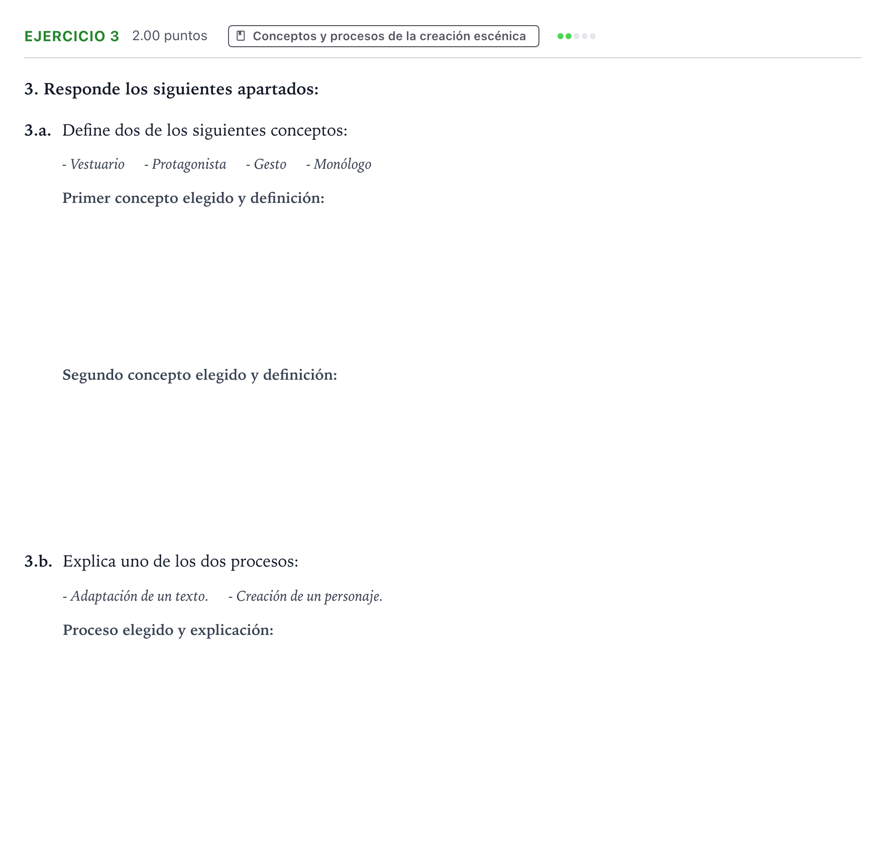 Enunciado: Problema 3 · Artes Escénicas PAU Valencia Extraordinaria 2022
