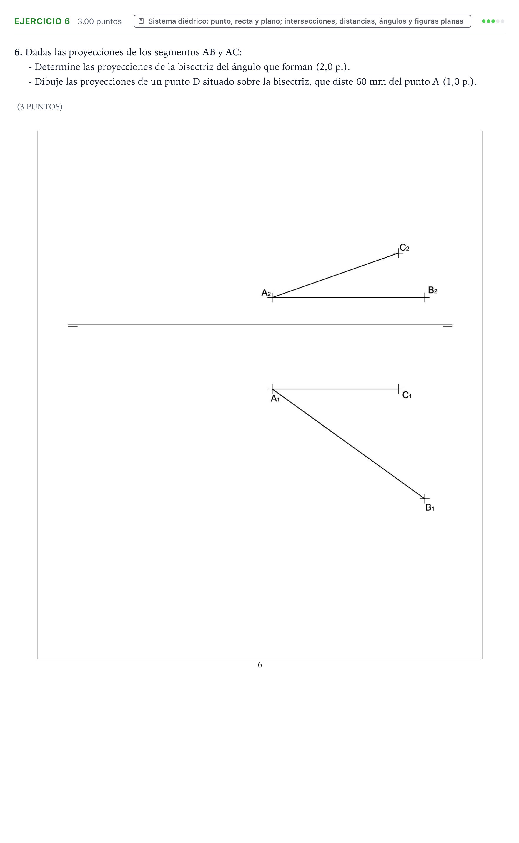 Enunciado: Problema 6 · Dibujo técnico II PAU Valencia Ordinaria 2022