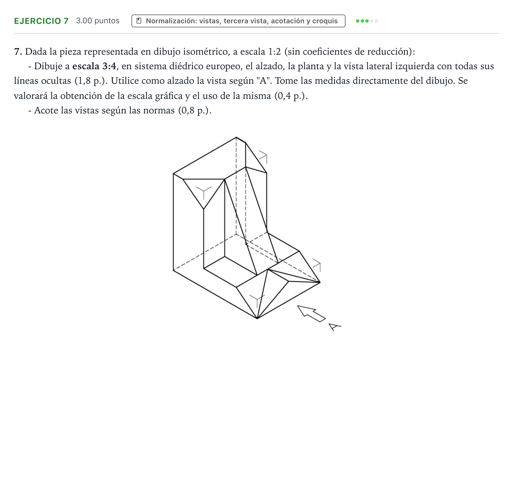 Enunciado: Problema 7 · Dibujo técnico II PAU Valencia Ordinaria 2022