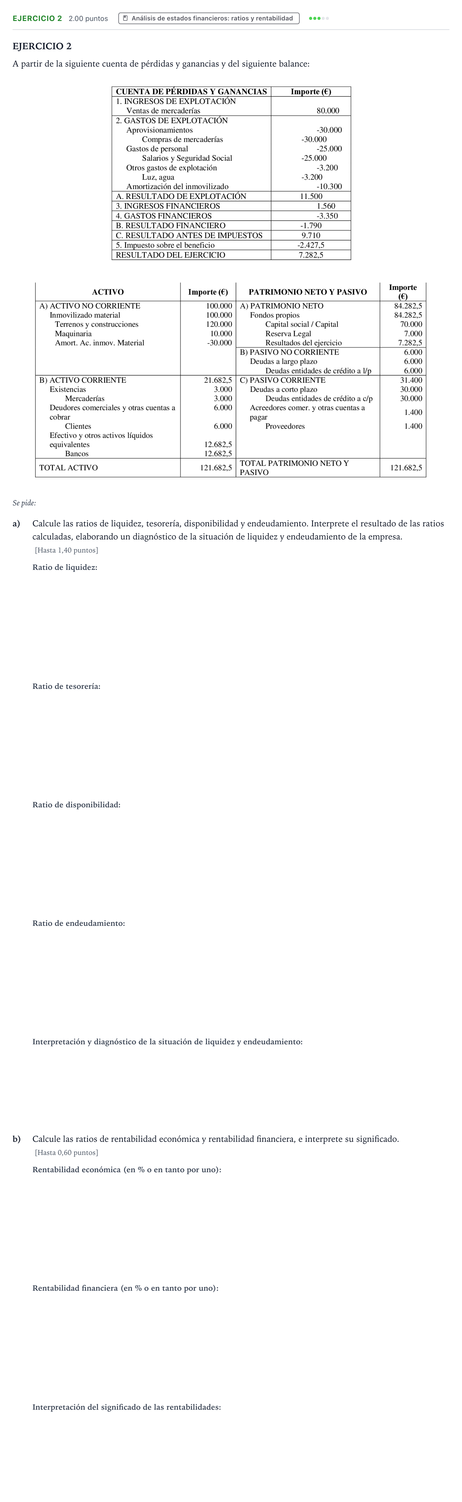 Enunciado: Ejercicio 2 · Empresa y Diseño de Modelos de Negocio PAU Valencia Extraordinaria 2022
