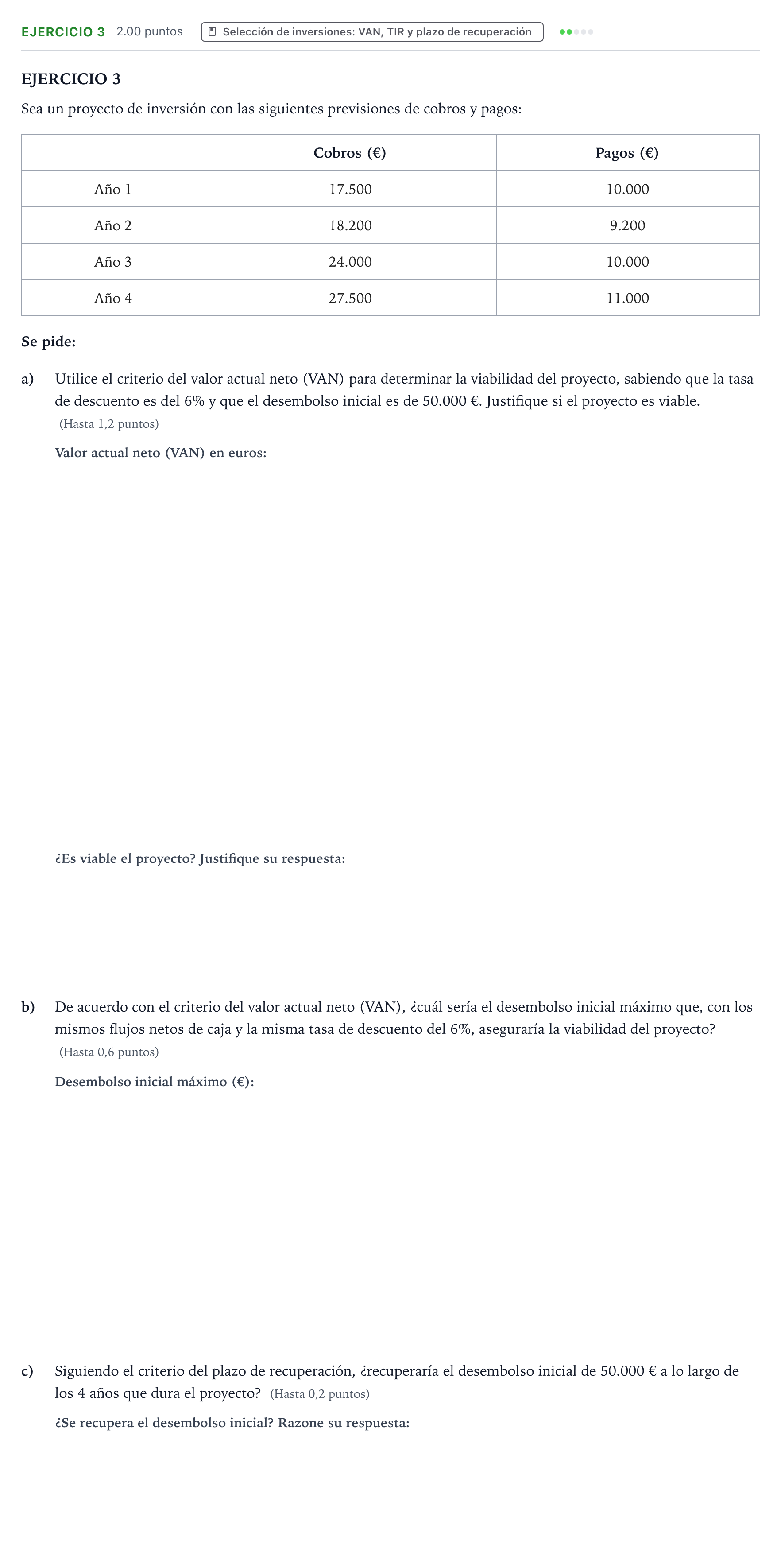 Enunciado: Ejercicio 3 · Empresa y Diseño de Modelos de Negocio PAU Valencia Extraordinaria 2022