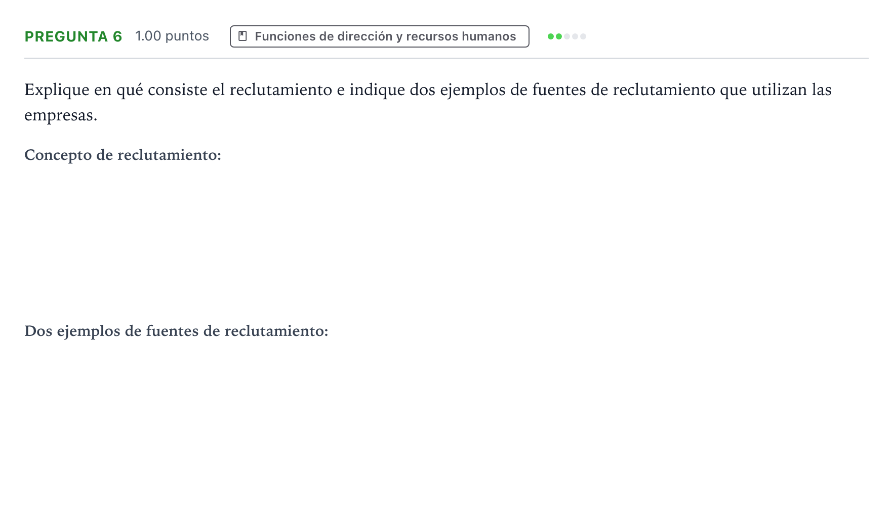 Enunciado: Pregunta 6 · Empresa y Diseño de Modelos de Negocio PAU Valencia Extraordinaria 2022
