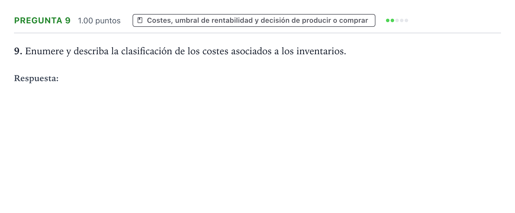 Enunciado: Pregunta 9 · Empresa y Diseño de Modelos de Negocio PAU Valencia Extraordinaria 2022