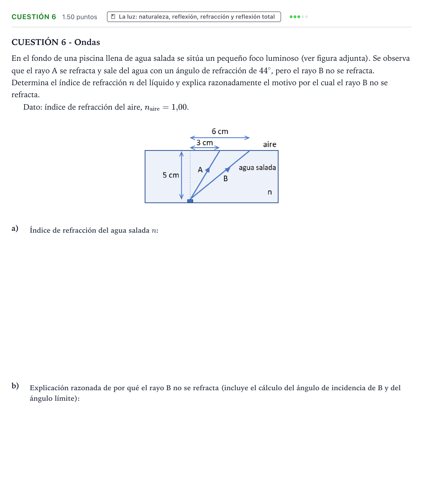 Enunciado: Cuestión 6 · Física PAU Valencia Extraordinaria 2022