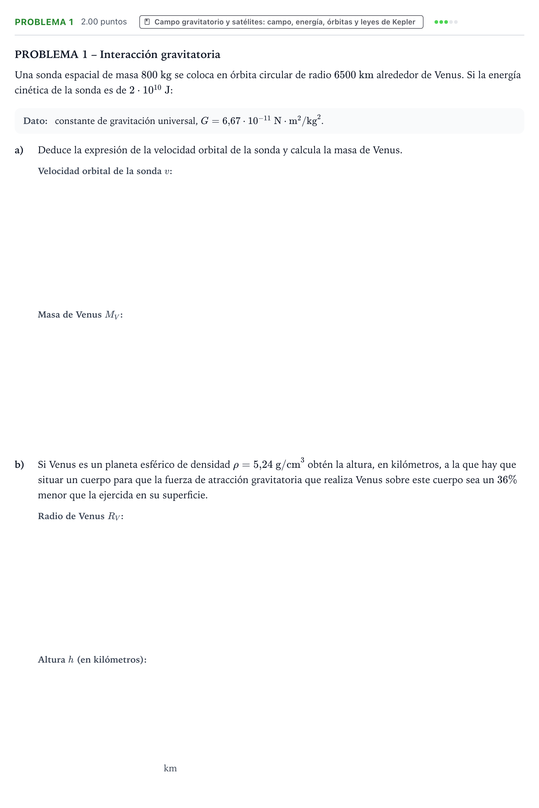 Enunciado: Problema 1 · Física PAU Valencia Extraordinaria 2022