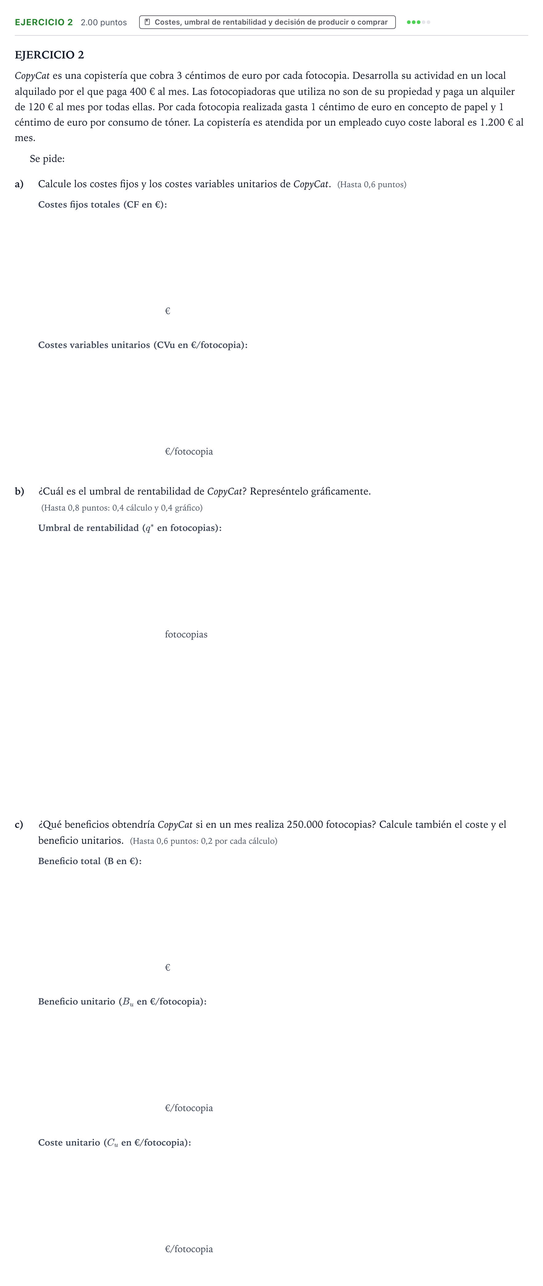 Enunciado: Ejercicio 2 · Empresa y Diseño de Modelos de Negocio PAU Valencia Ordinaria 2022
