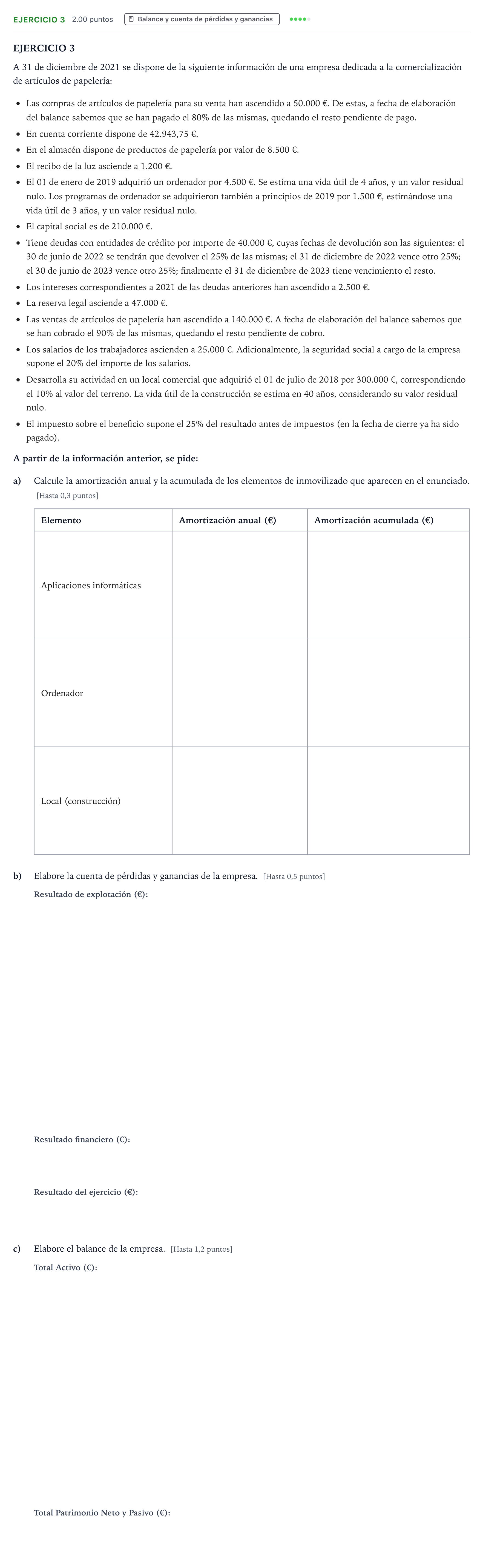 Enunciado: Ejercicio 3 · Empresa y Diseño de Modelos de Negocio PAU Valencia Ordinaria 2022