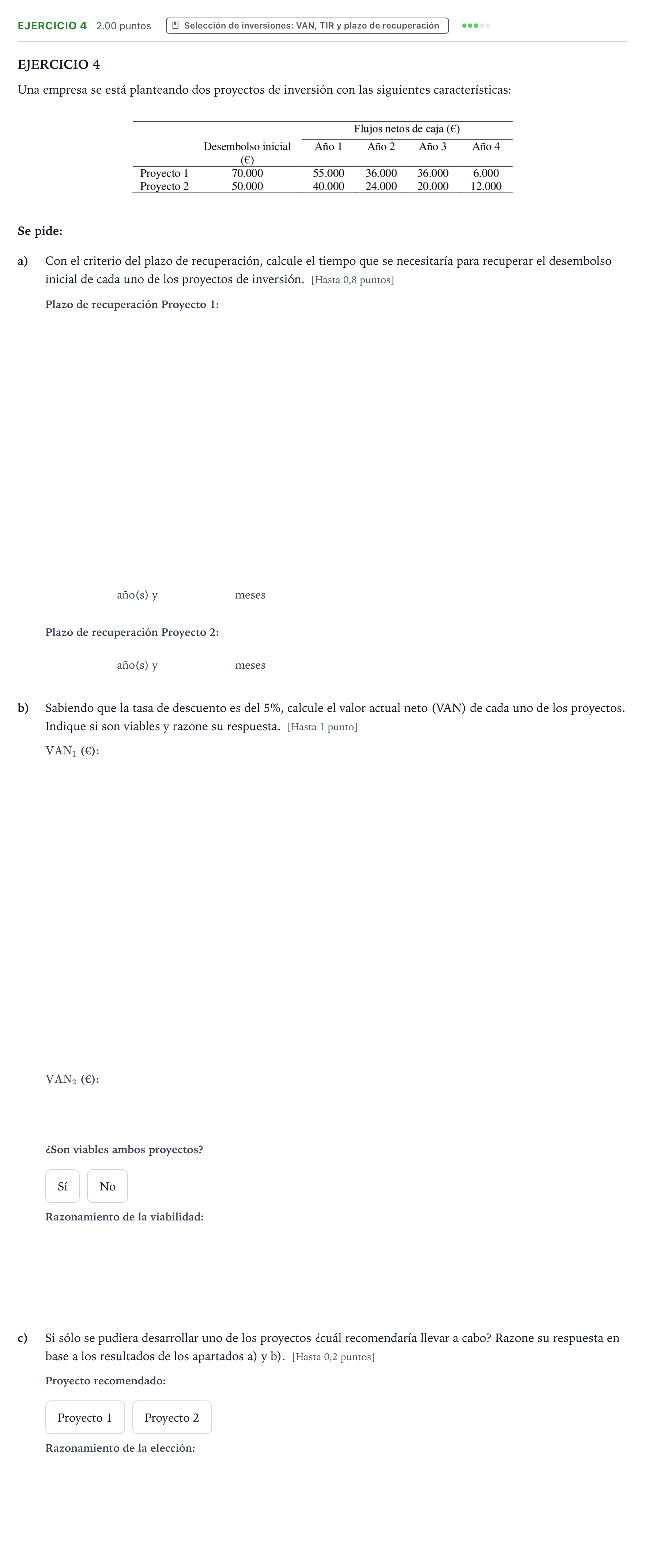 Enunciado: Ejercicio 4 · Empresa y Diseño de Modelos de Negocio PAU Valencia Ordinaria 2022