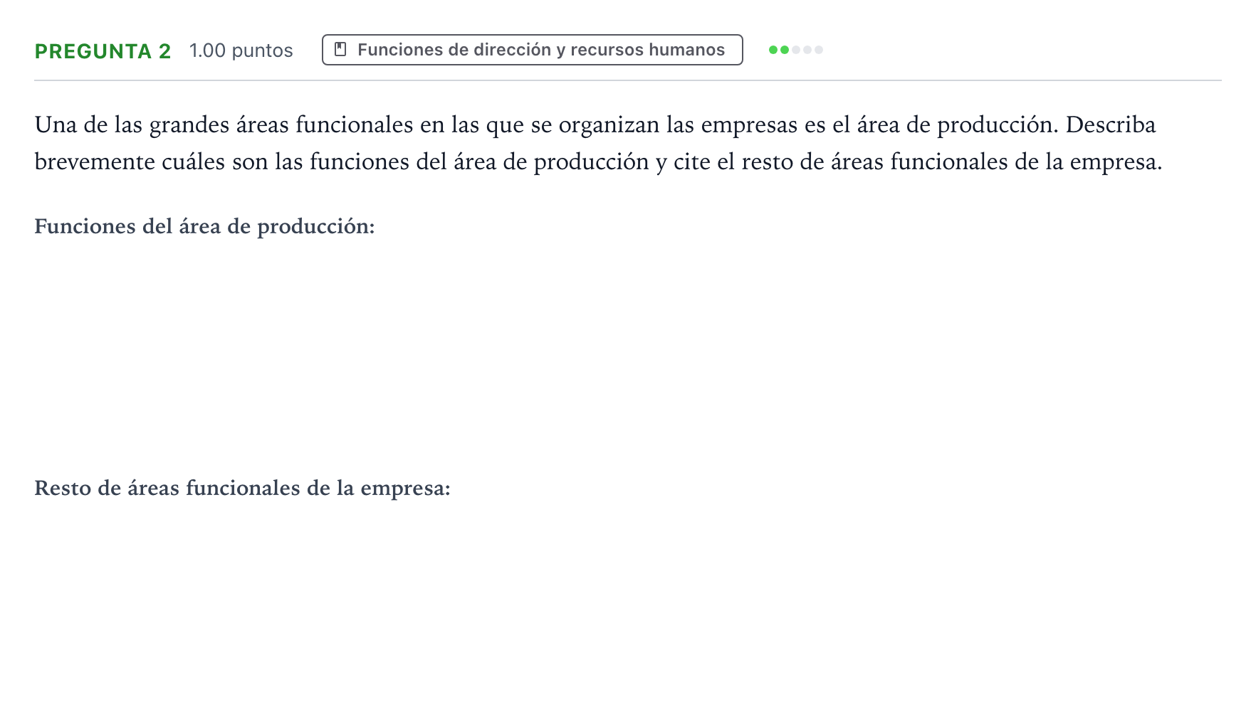 Enunciado: Pregunta 2 · Empresa y Diseño de Modelos de Negocio PAU Valencia Ordinaria 2022