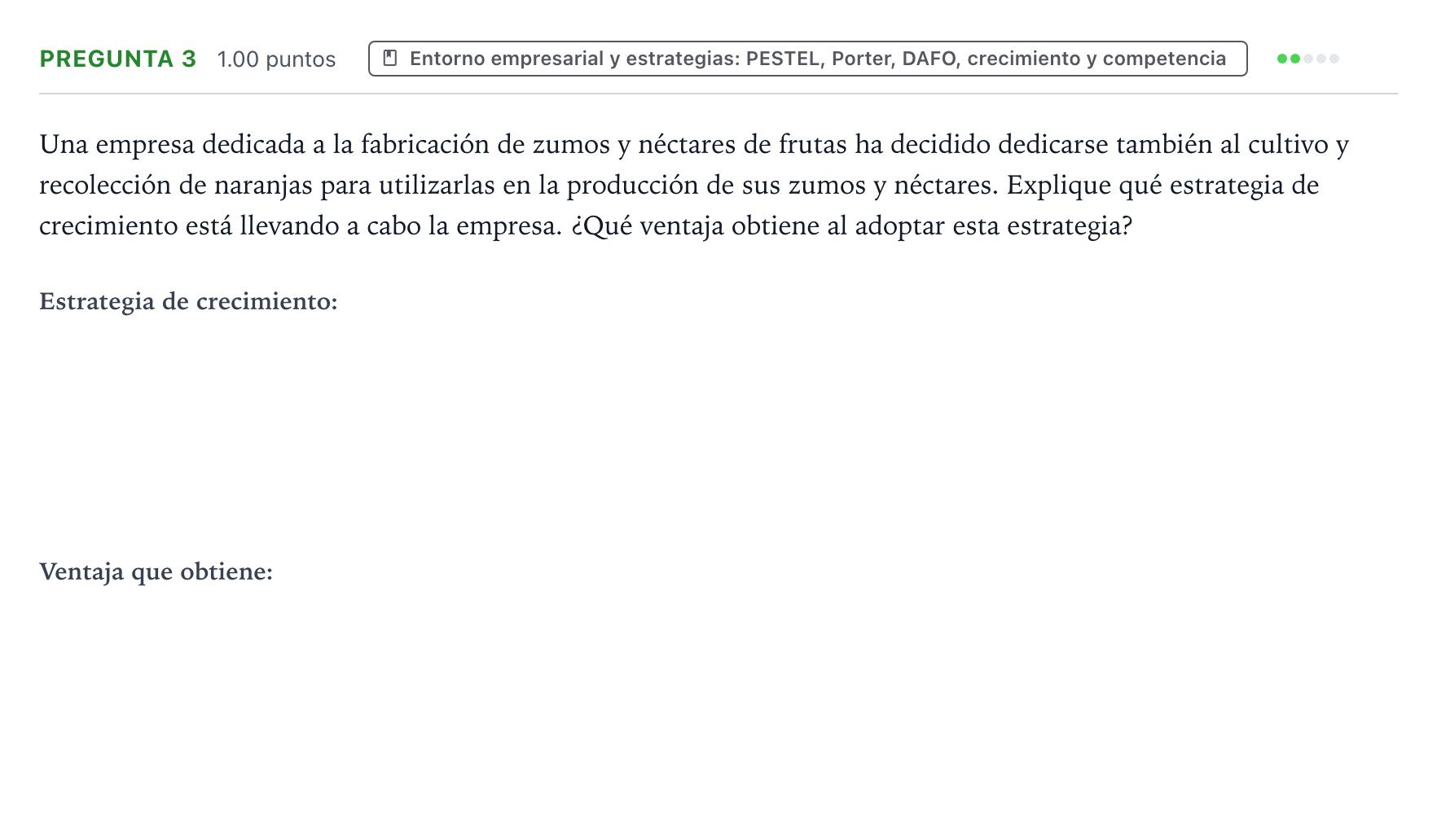 Enunciado: Pregunta 3 · Empresa y Diseño de Modelos de Negocio PAU Valencia Ordinaria 2022