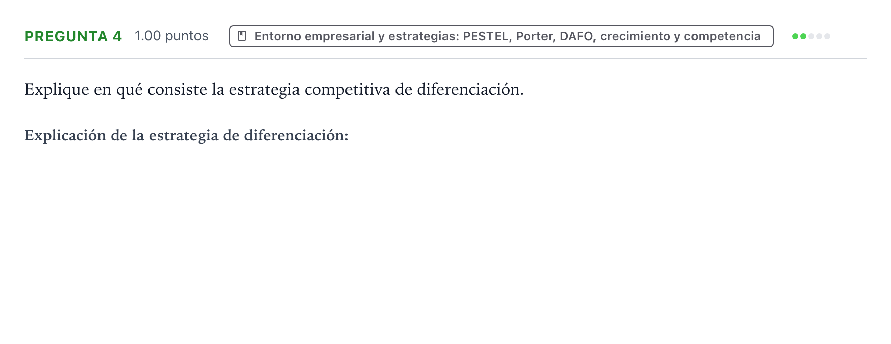 Enunciado: Pregunta 4 · Empresa y Diseño de Modelos de Negocio PAU Valencia Ordinaria 2022