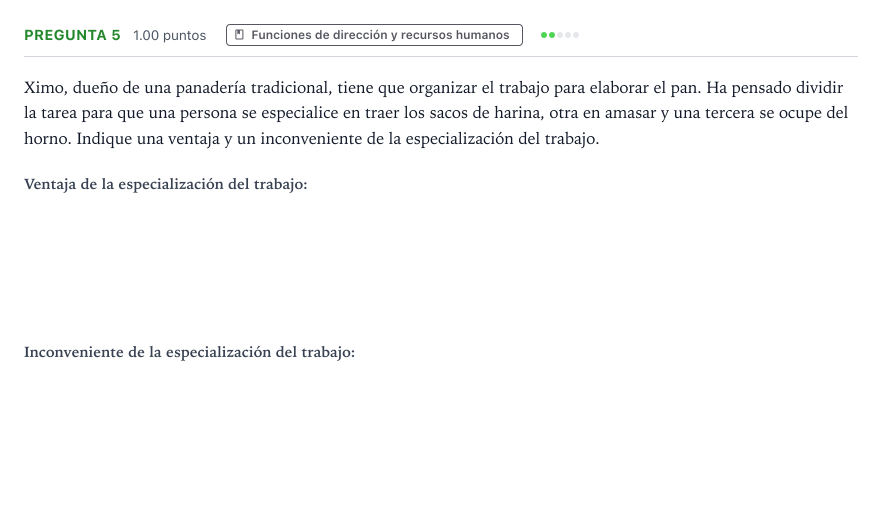 Enunciado: Pregunta 5 · Empresa y Diseño de Modelos de Negocio PAU Valencia Ordinaria 2022