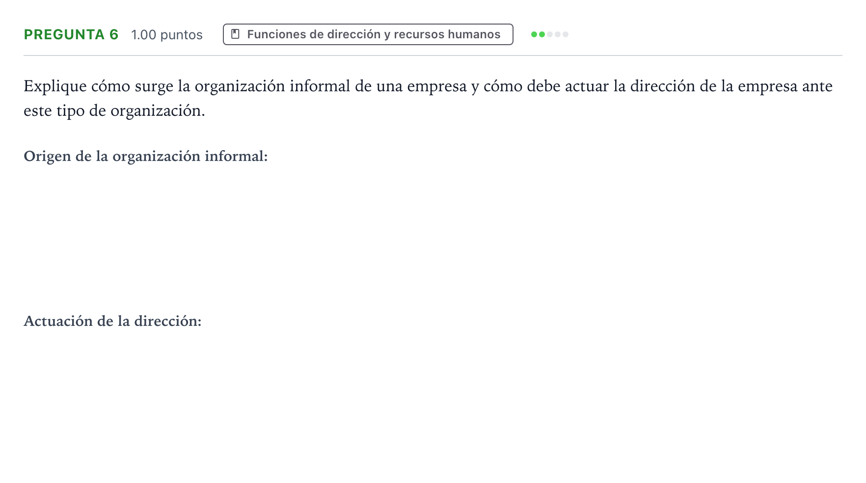 Enunciado: Pregunta 6 · Empresa y Diseño de Modelos de Negocio PAU Valencia Ordinaria 2022