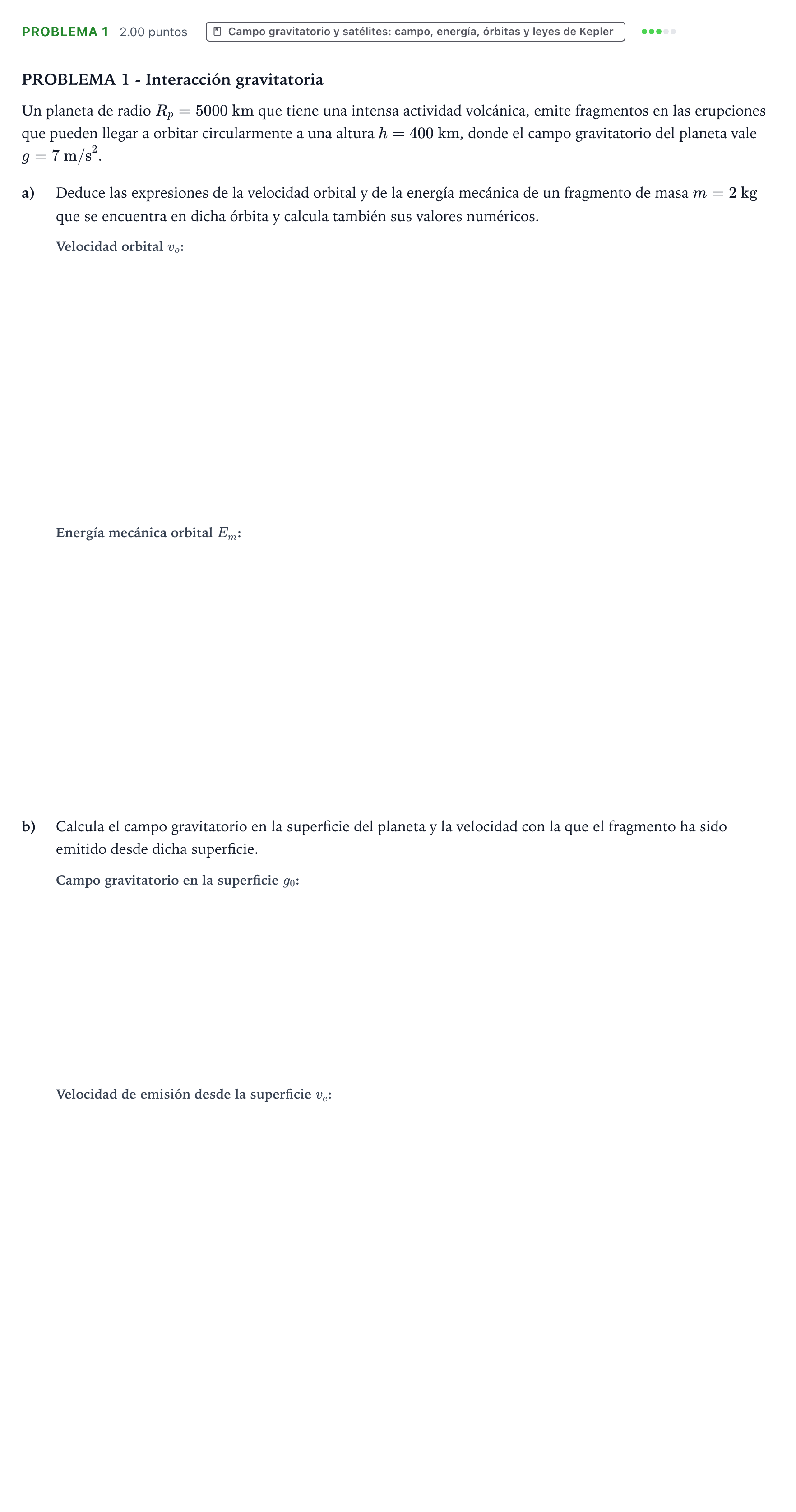 Enunciado: Problema 1 · Física PAU Valencia Ordinaria 2022