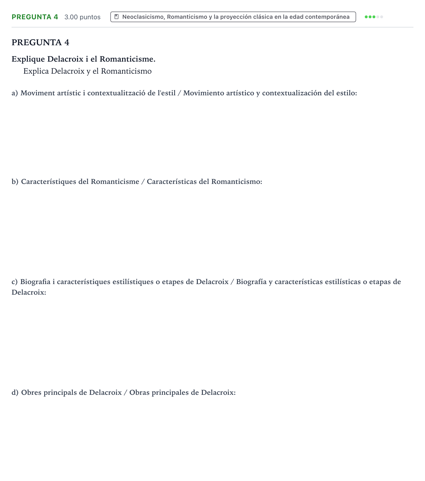 Enunciado: Pregunta 4 · Fundamentos Artísticos PAU Valencia Ordinaria 2022