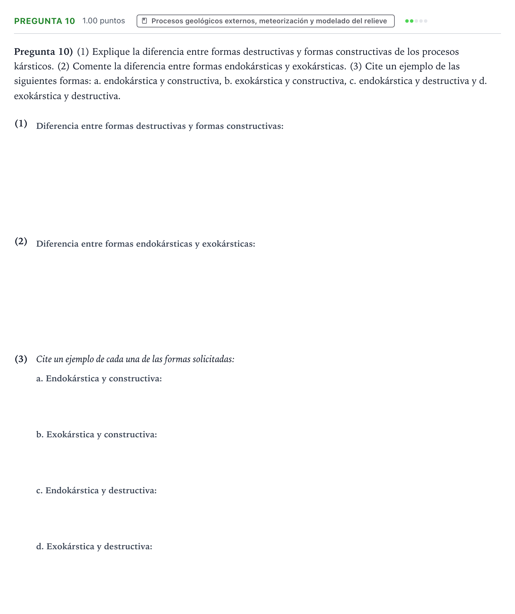 Enunciado: Pregunta 10 · Geología y Ciencias Ambientales PAU Valencia Extraordinaria 2022