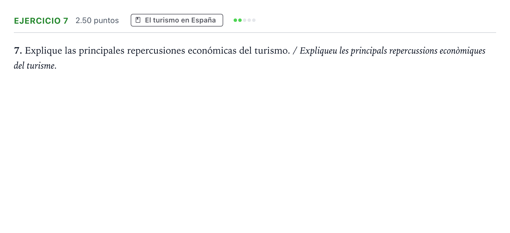 Enunciado: Problema 7 · Geografía PAU Valencia Extraordinaria 2022