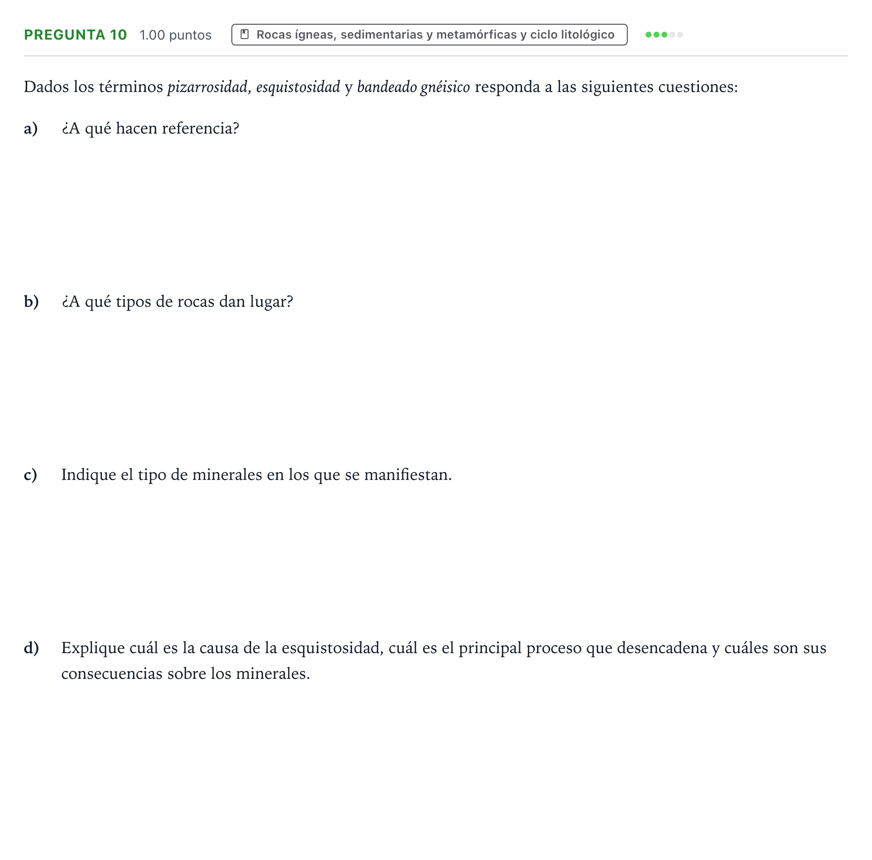Enunciado: Pregunta 10 · Geología y Ciencias Ambientales PAU Valencia Ordinaria 2022