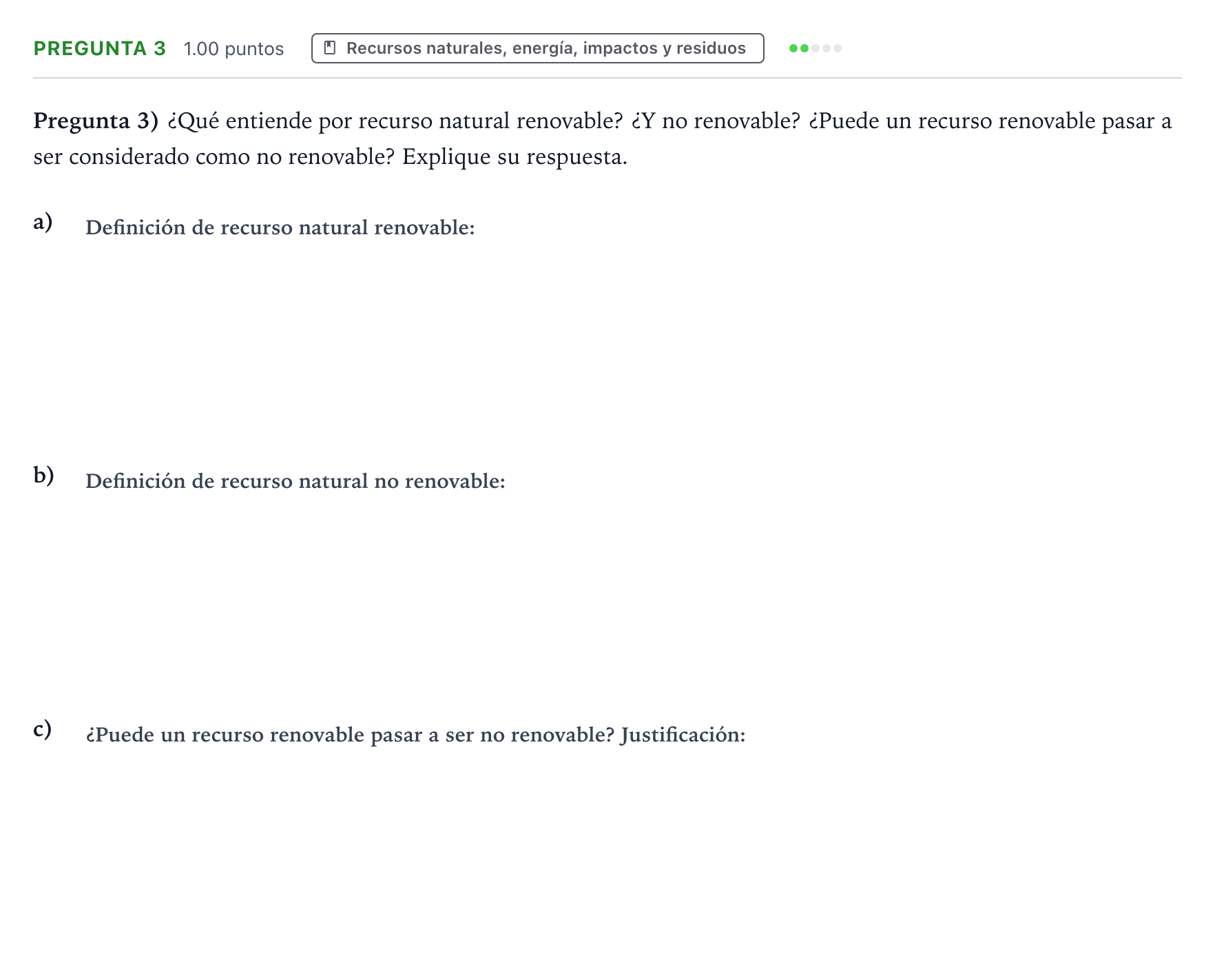 Enunciado: Pregunta 3 · Geología y Ciencias Ambientales PAU Valencia Ordinaria 2022