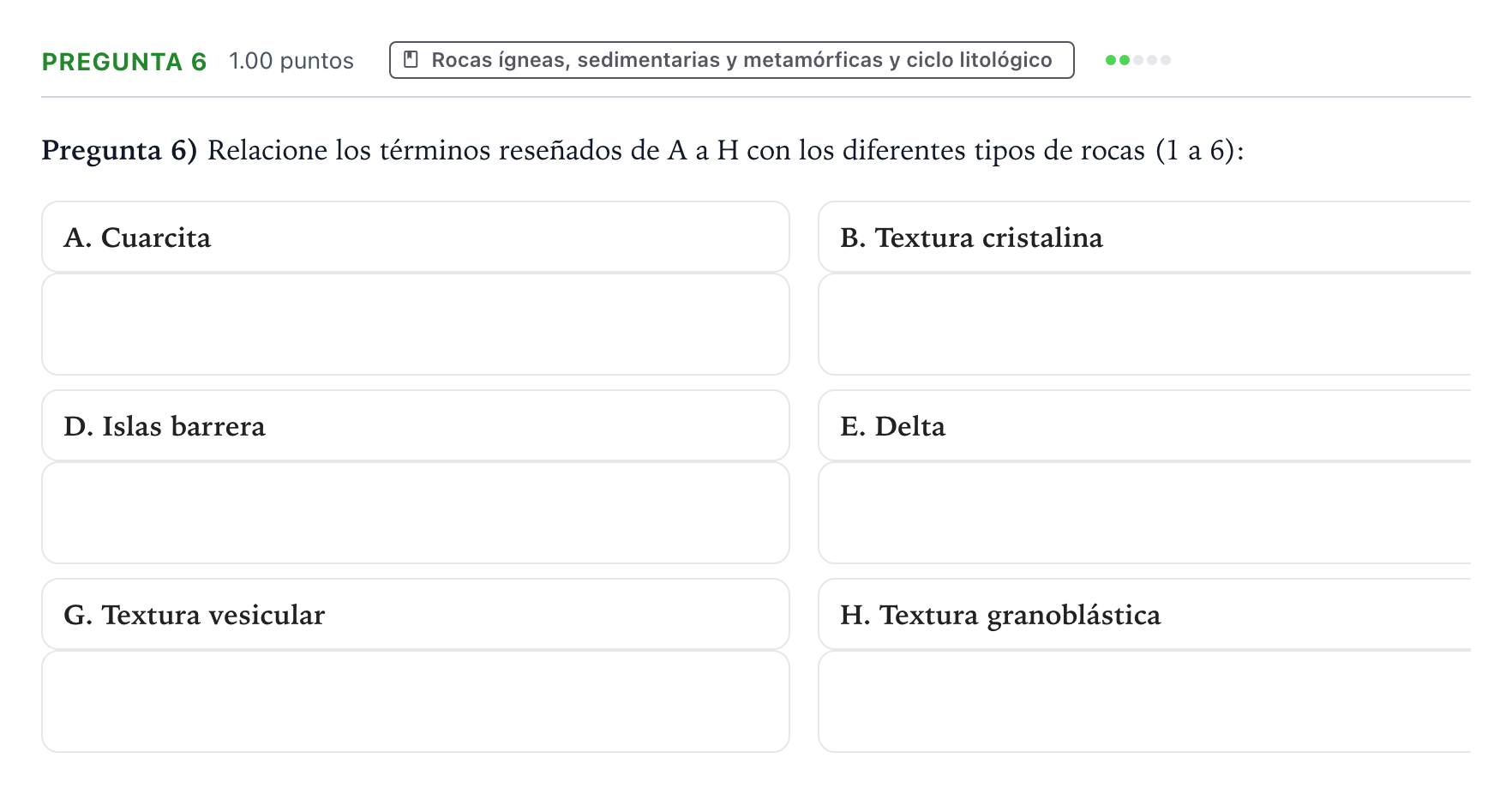 Enunciado: Pregunta 6 · Geología y Ciencias Ambientales PAU Valencia Ordinaria 2022