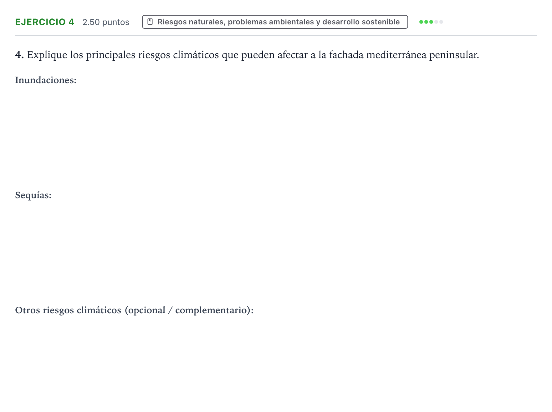 Enunciado: Problema 4 · Geografía PAU Valencia Ordinaria 2022