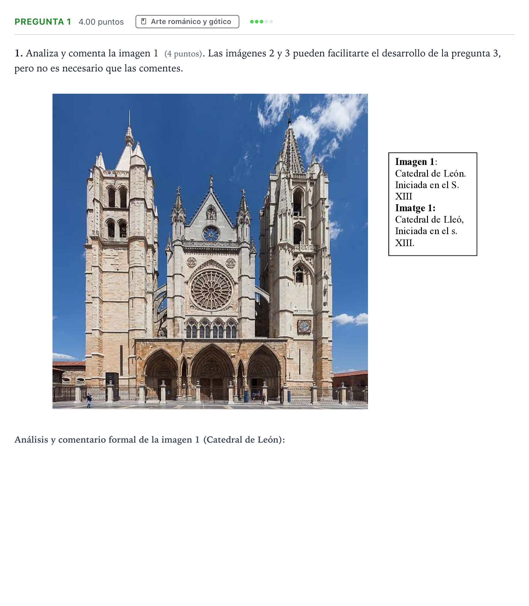 Enunciado: Pregunta 1 · Historia del Arte PAU Valencia Extraordinaria 2022