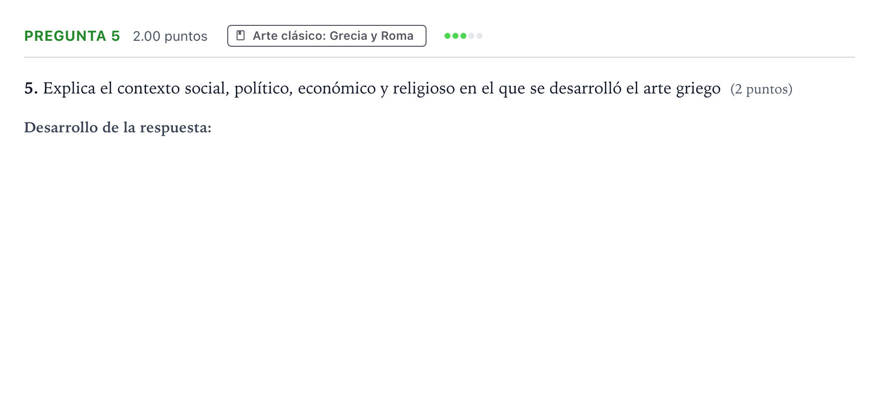 Enunciado: Pregunta 5 · Historia del Arte PAU Valencia Ordinaria 2022