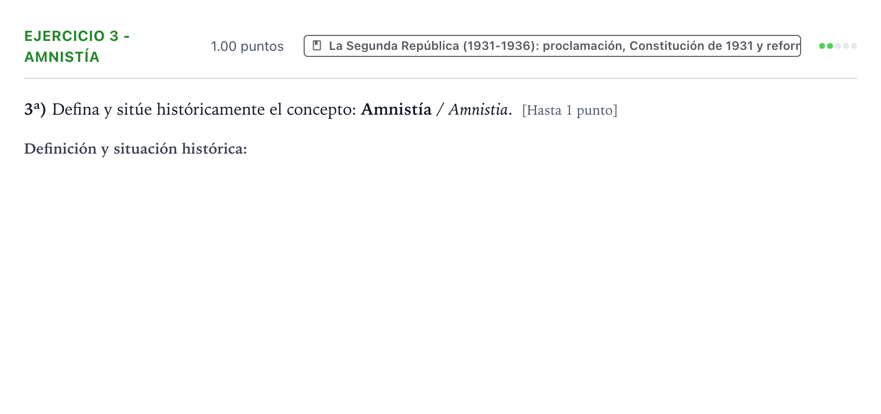 Enunciado: Ejercicio 3 - Amnistía · Historia de España PAU Valencia Extraordinaria 2022