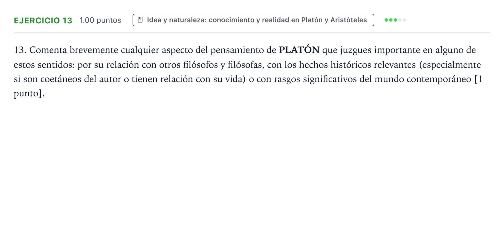 Enunciado: Problema 13 · Historia de la Filosofía PAU Valencia Extraordinaria 2022