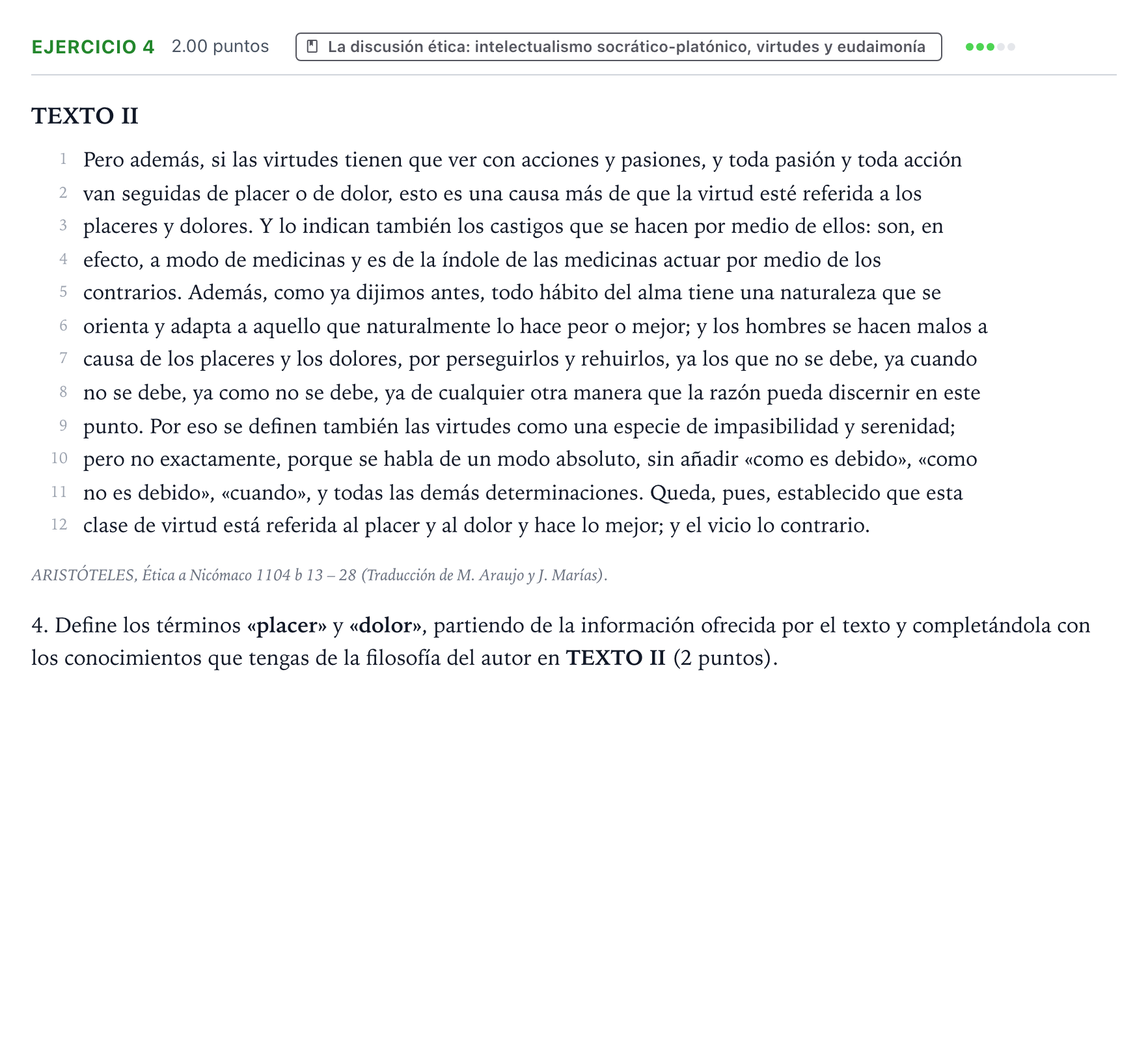 Enunciado: Problema 4 · Historia de la Filosofía PAU Valencia Extraordinaria 2022