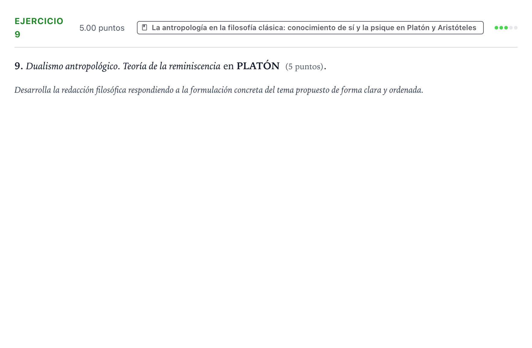 Enunciado: Problema 9 · Historia de la Filosofía PAU Valencia Extraordinaria 2022