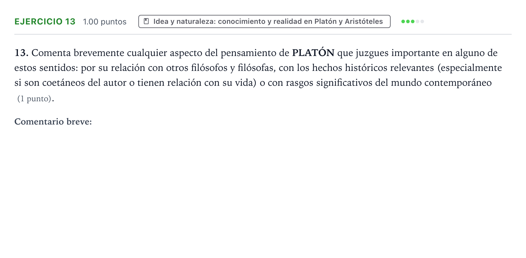 Enunciado: Problema 13 · Historia de la Filosofía PAU Valencia Ordinaria 2022