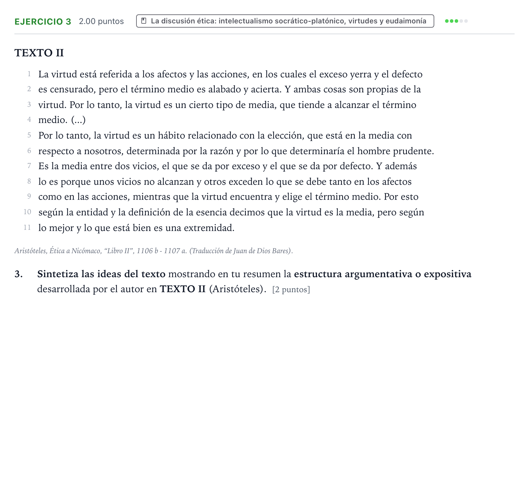 Enunciado: Problema 3 · Historia de la Filosofía PAU Valencia Ordinaria 2022