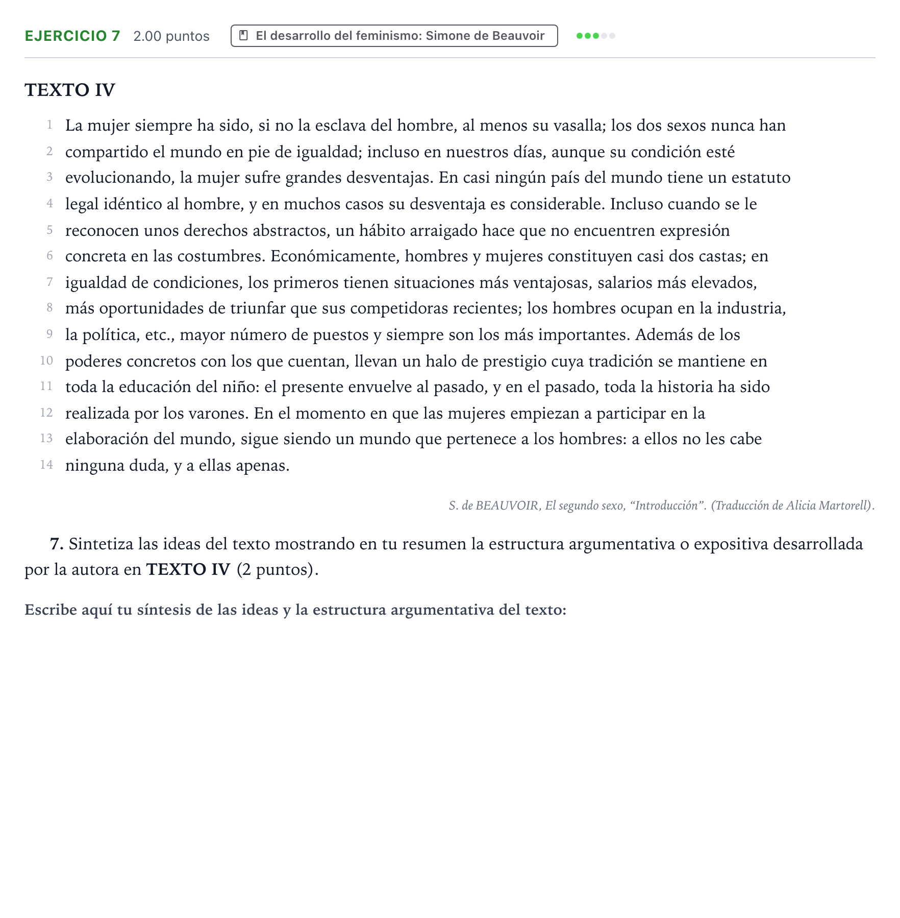 Enunciado: Problema 7 · Historia de la Filosofía PAU Valencia Ordinaria 2022