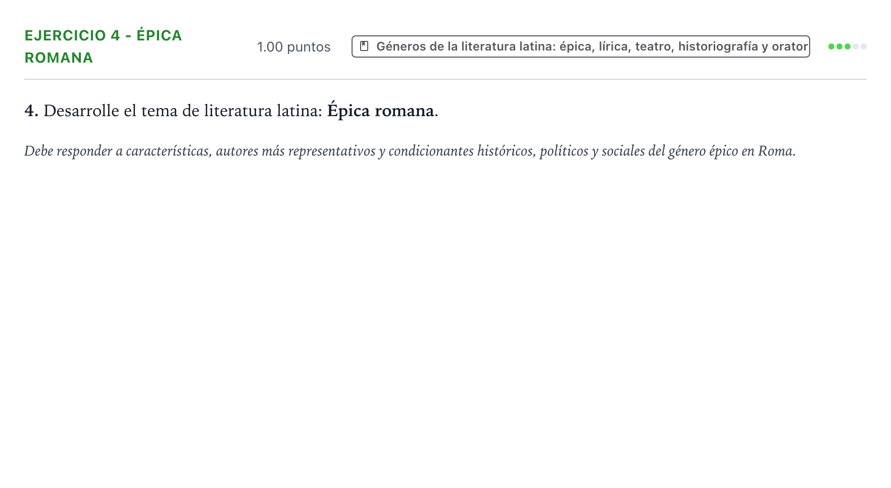 Enunciado: Ejercicio 4 - Épica romana · Latín II PAU Valencia Extraordinaria 2022
