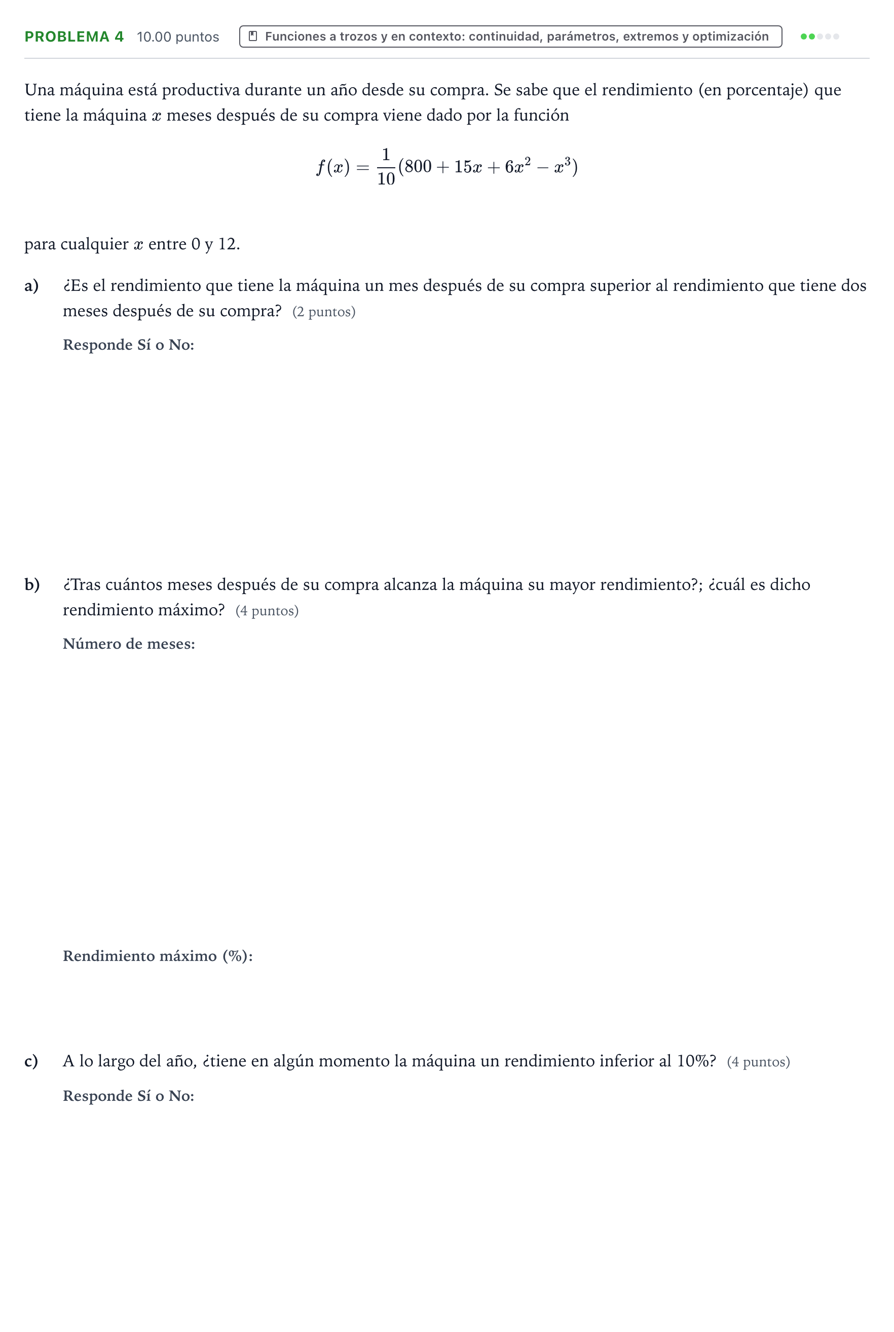 Enunciado: Problema 4 · Matemáticas aplicadas a las Ciencias Sociales II PAU Valencia Extraordinaria 2022