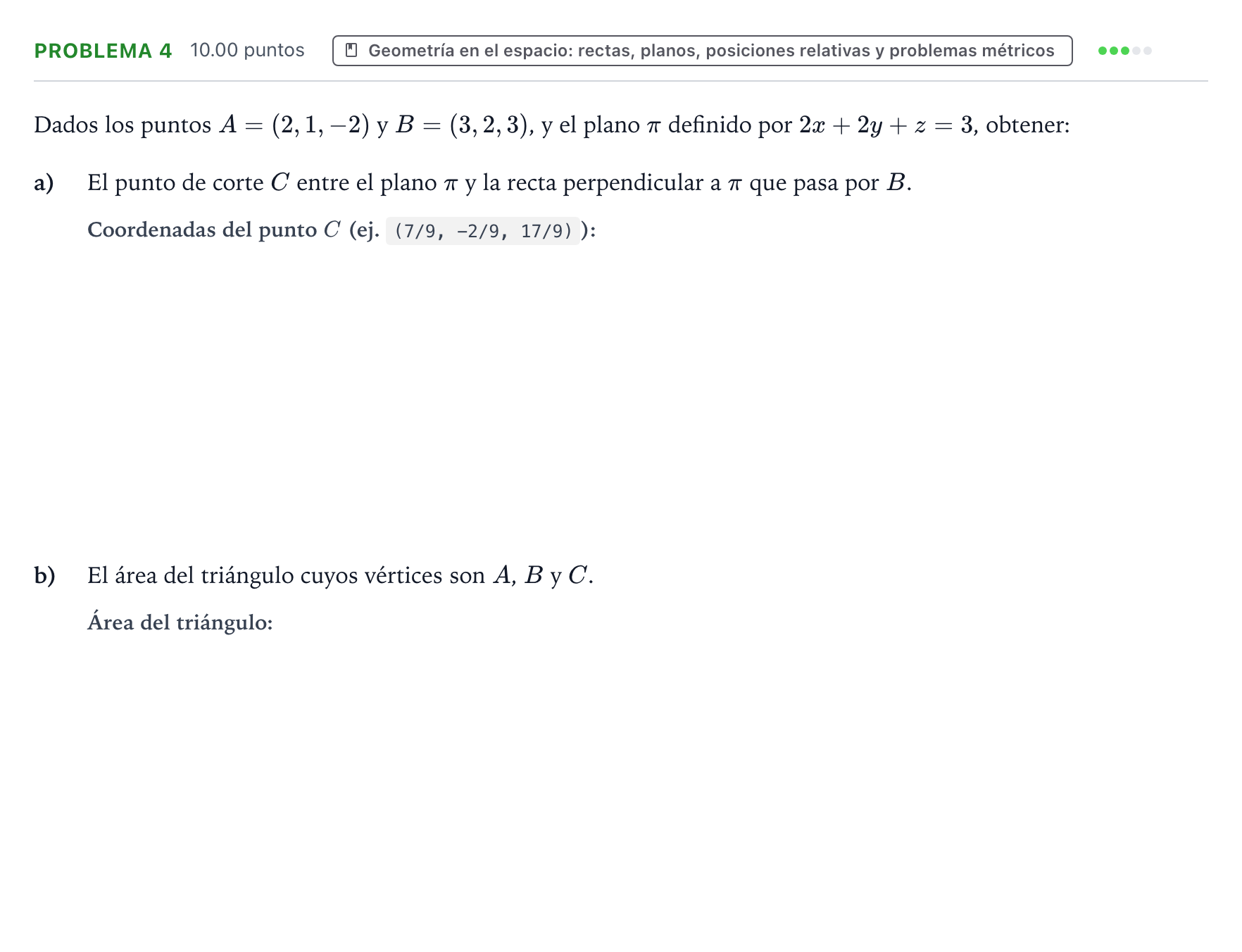 Enunciado: Problema 4 · Matemáticas II PAU Valencia Extraordinaria 2022