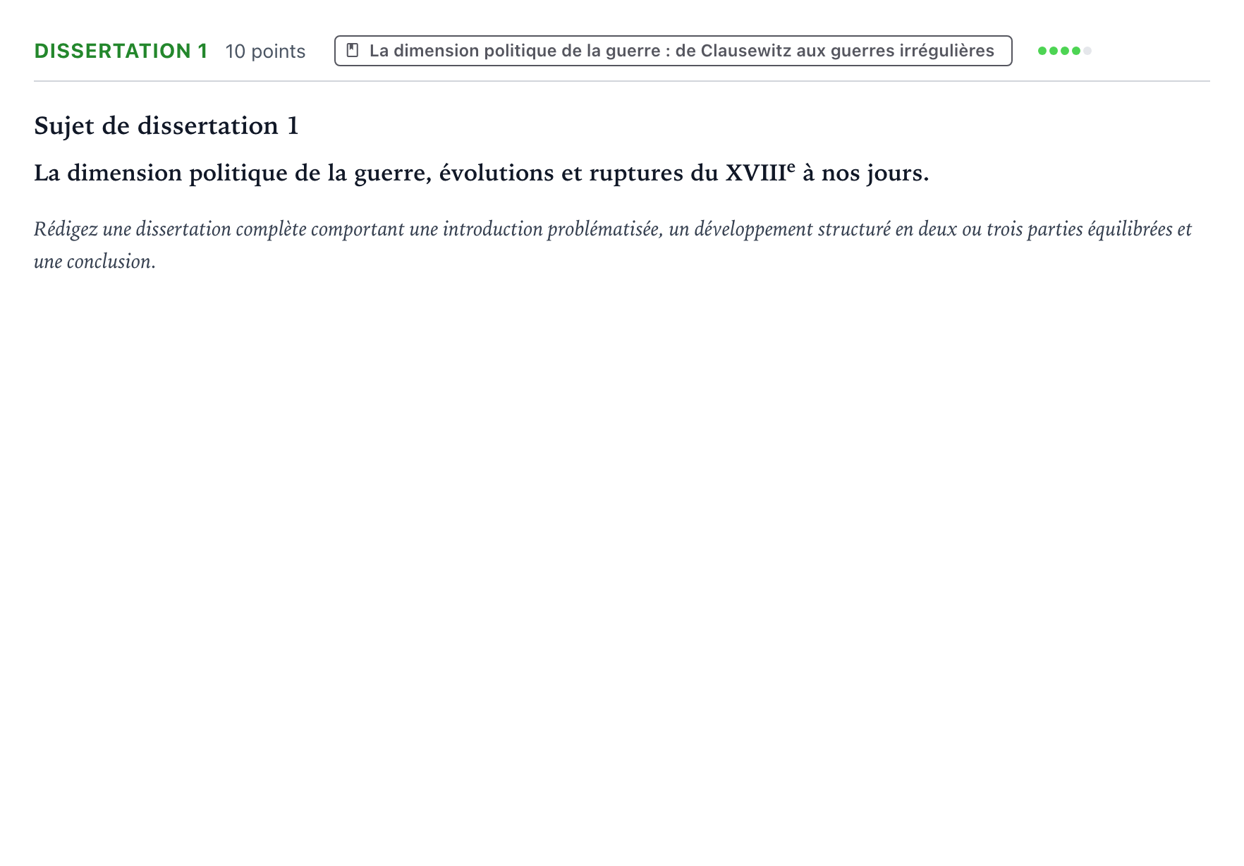 Énoncé: Dissertation 1 · Bac Histoire-Géographie, Géopolitique et Sciences Politiques Asie 2021 (jour 2)