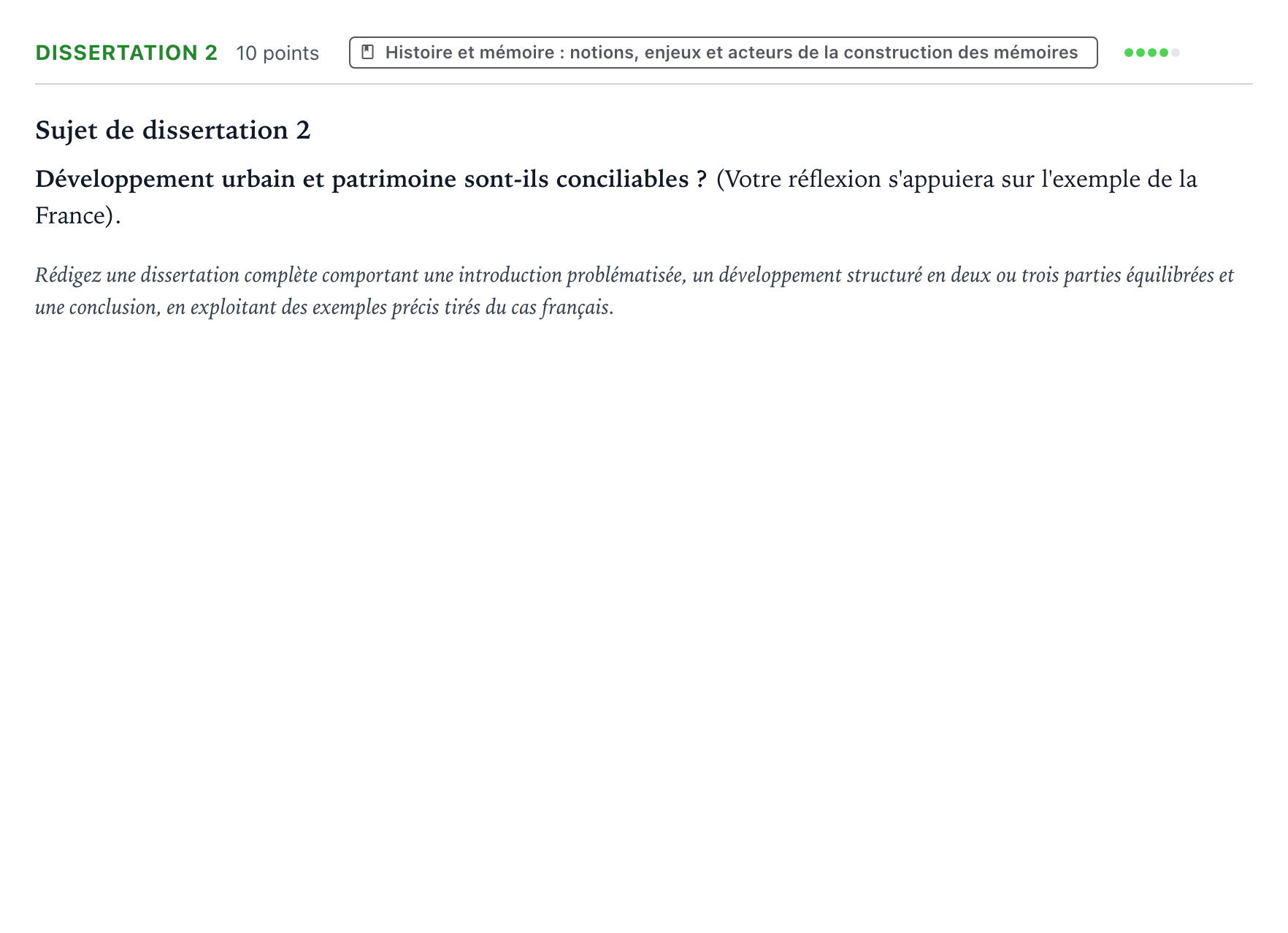 Énoncé: Dissertation 2 · Bac Histoire-Géographie, Géopolitique et Sciences Politiques Asie 2021 (jour 2)