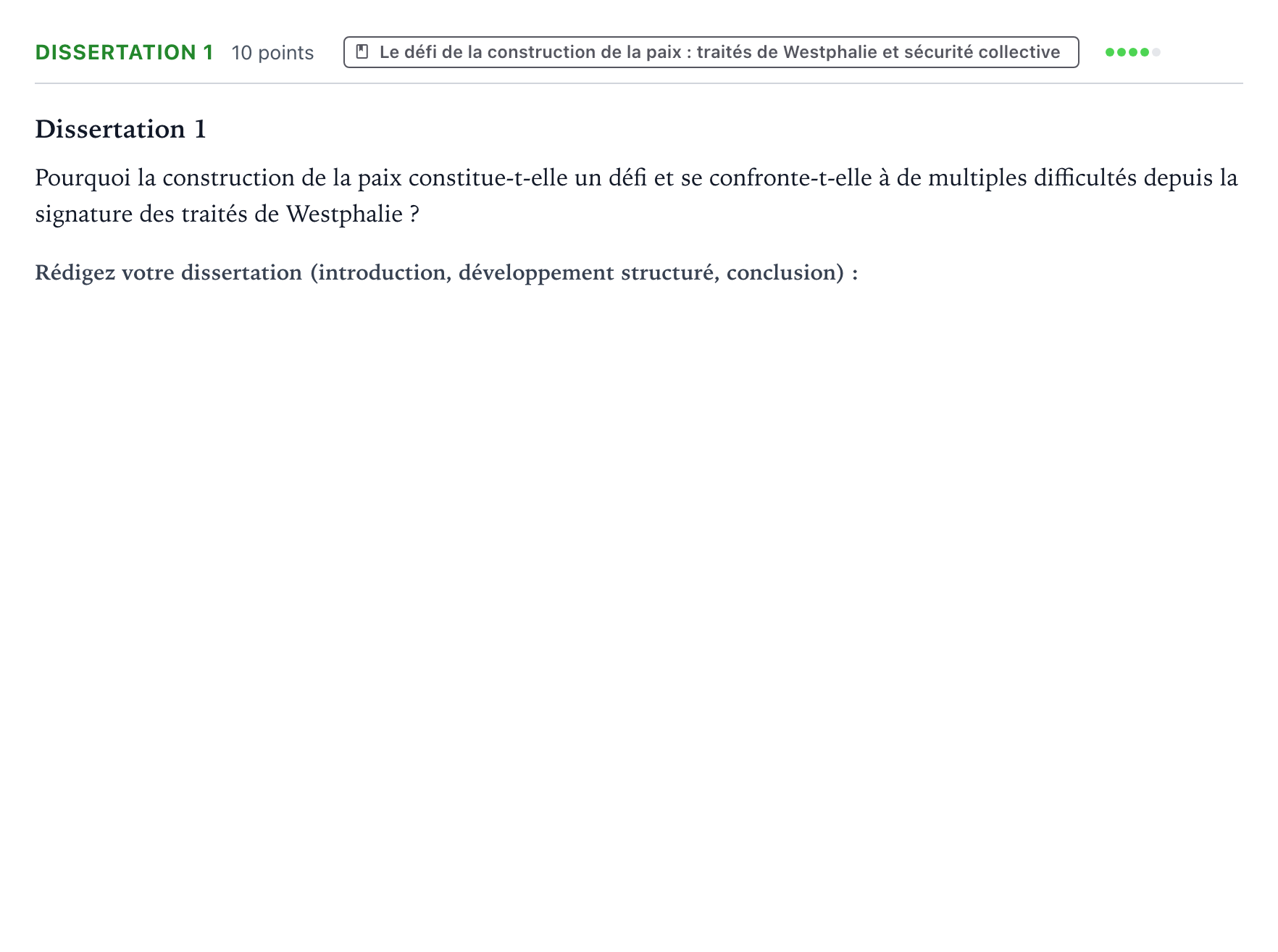 Énoncé: Dissertation 1 · Bac Histoire-Géographie, Géopolitique et Sciences Politiques Amérique du Nord 2021 (jour 1)
