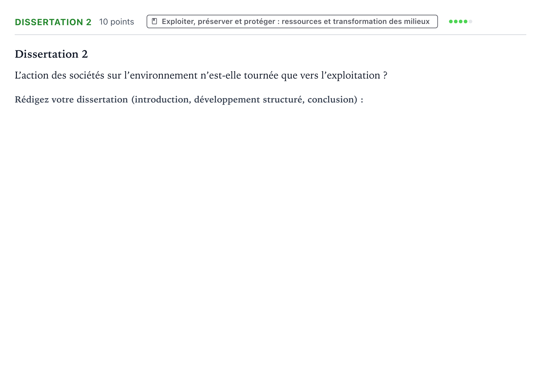 Énoncé: Dissertation 2 · Bac Histoire-Géographie, Géopolitique et Sciences Politiques Amérique du Nord 2021 (jour 1)