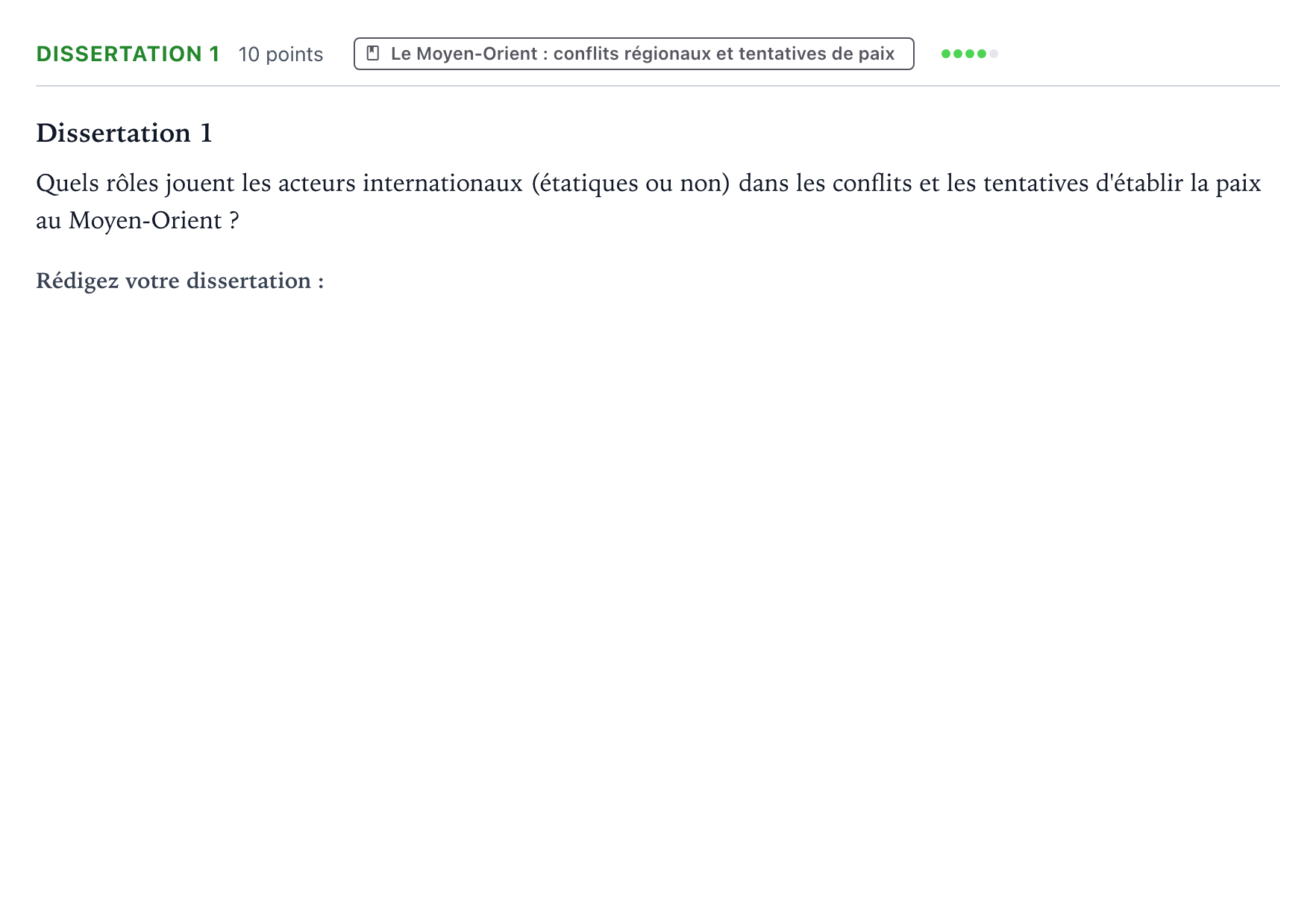 Énoncé: Dissertation 1 · Bac Histoire-Géographie, Géopolitique et Sciences Politiques Centres étrangers (Afrique) 2021 (jour 1)