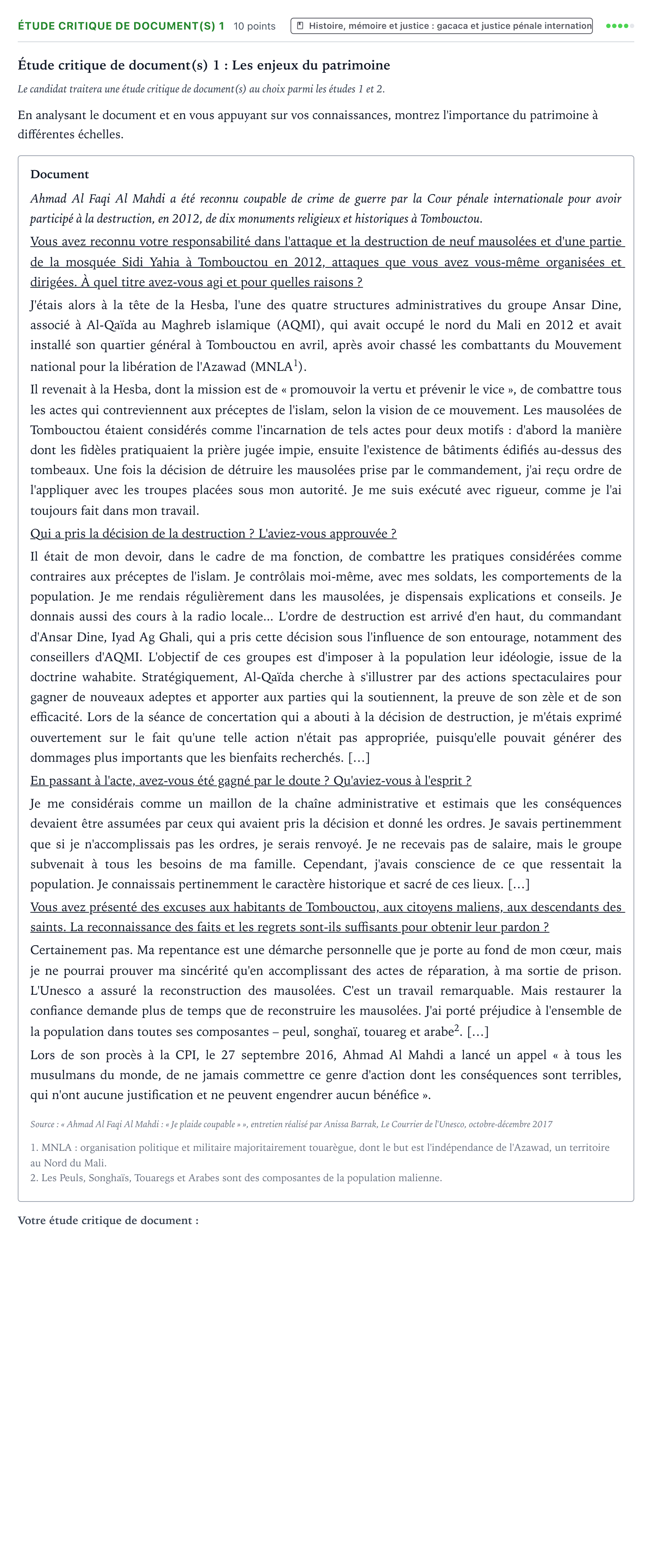 Énoncé: Exercice Étude critique de document(s) 1 · Bac Histoire-Géographie, Géopolitique et Sciences Politiques Centres étrangers (Afrique) 2021 (jour 1)