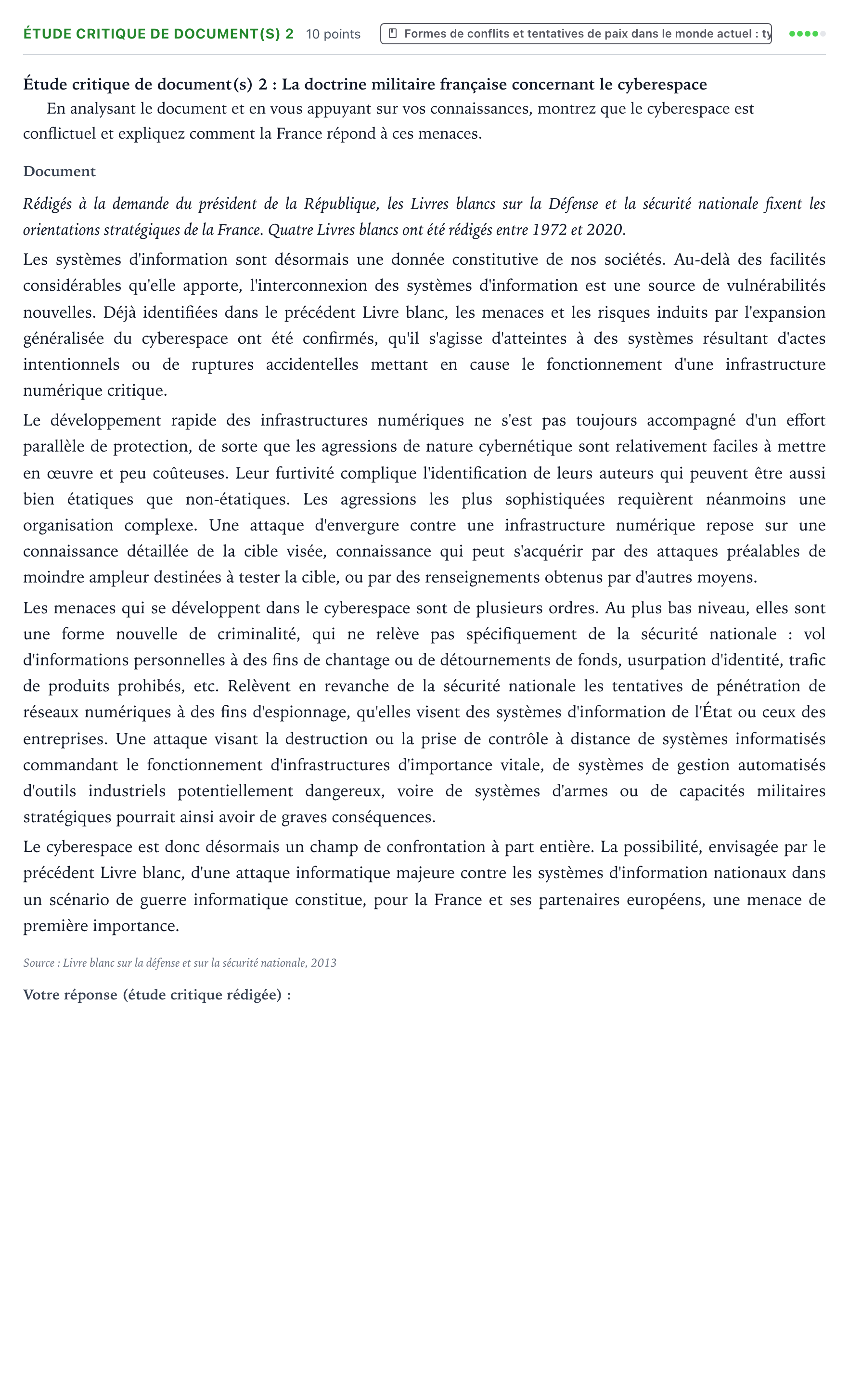 Énoncé: Exercice Étude critique de document(s) 2 · Bac Histoire-Géographie, Géopolitique et Sciences Politiques Centres étrangers (Afrique) 2021 (jour 1)