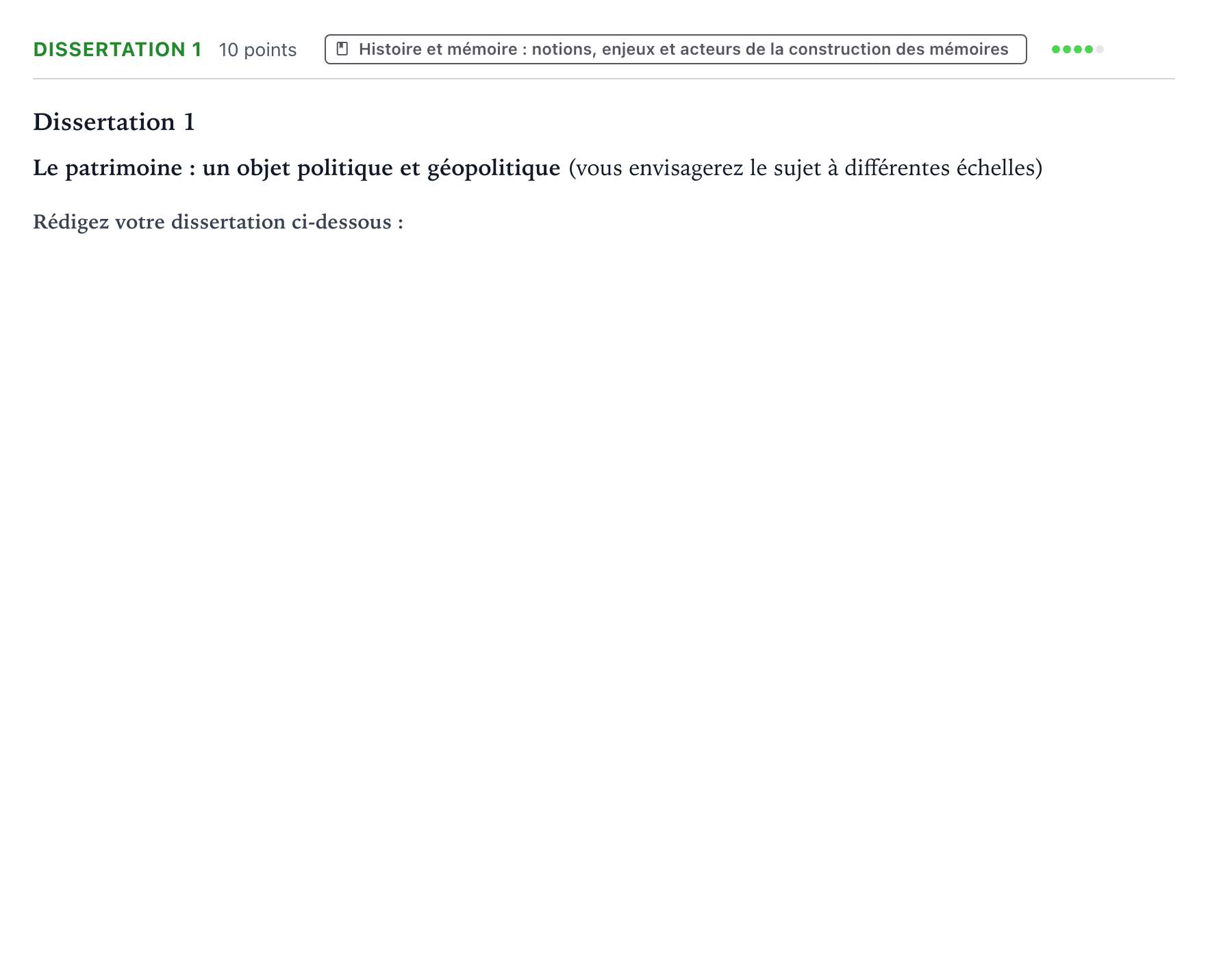 Énoncé: Dissertation 1 · Bac Histoire-Géographie, Géopolitique et Sciences Politiques Centres étrangers (Afrique) 2021 (jour 2)