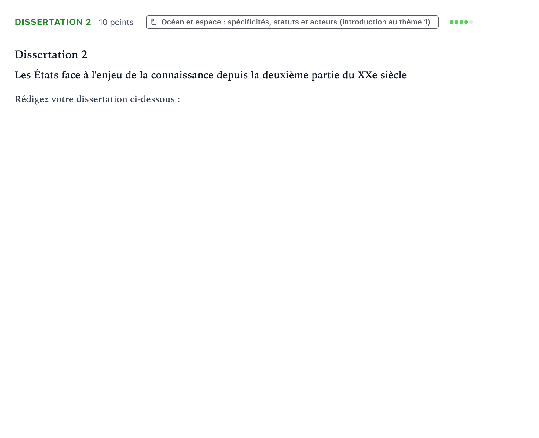 Énoncé: Dissertation 2 · Bac Histoire-Géographie, Géopolitique et Sciences Politiques Centres étrangers (Afrique) 2021 (jour 2)